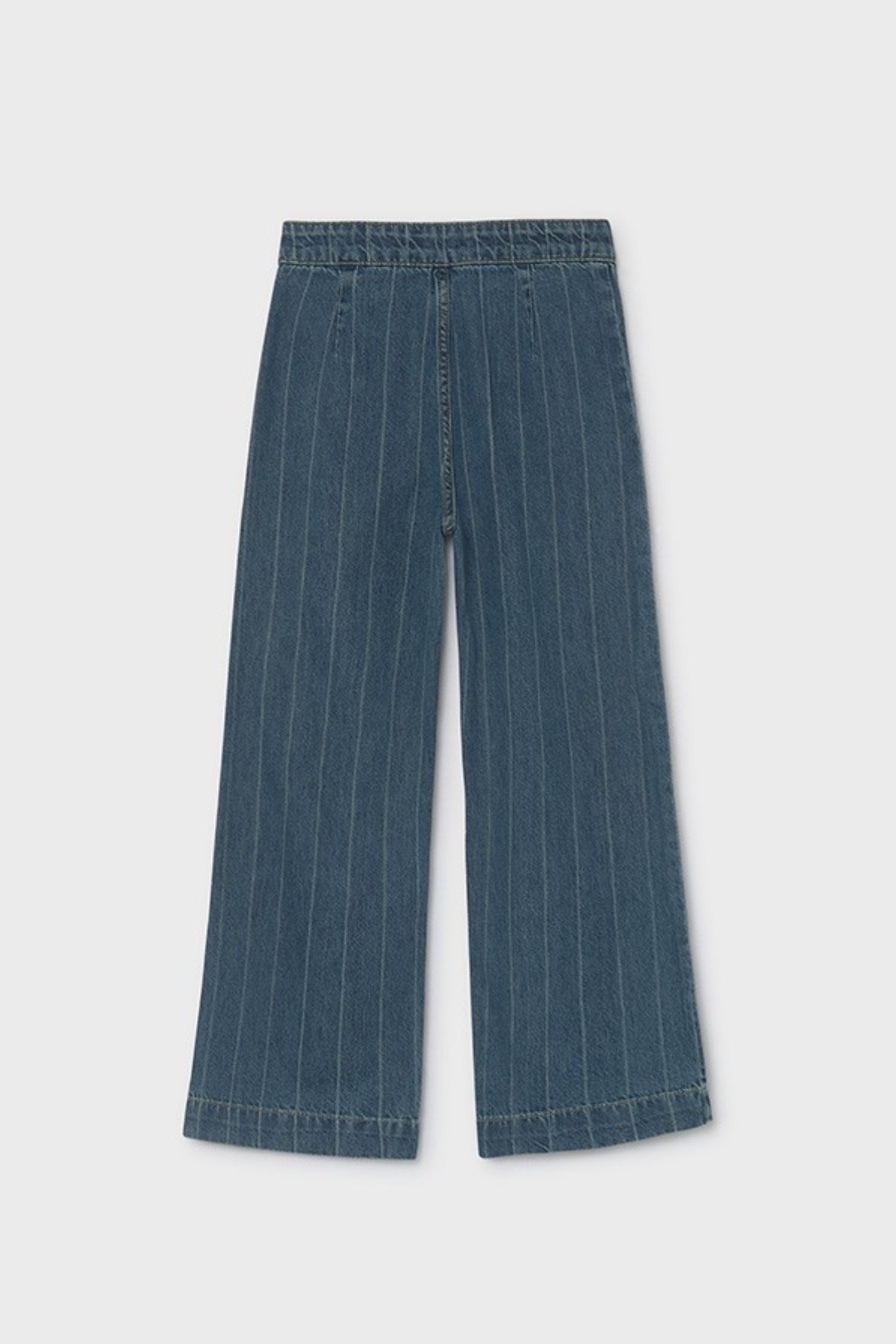 Mayoral Kız Çocuk 10-16 Yaş Çizgili Düğme Detaylı Denim Pantolon Kot Mavi