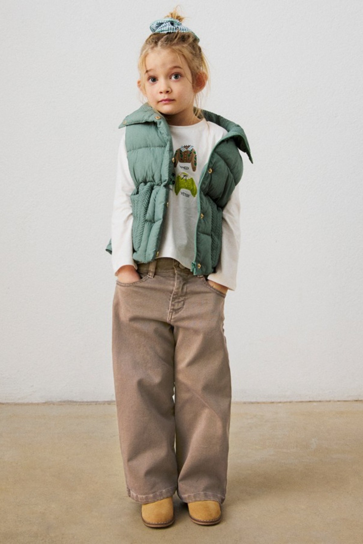 Mayoral Kız Çocuk 3-9 Yaş Cep Detaylı Denim Pantolon Bej