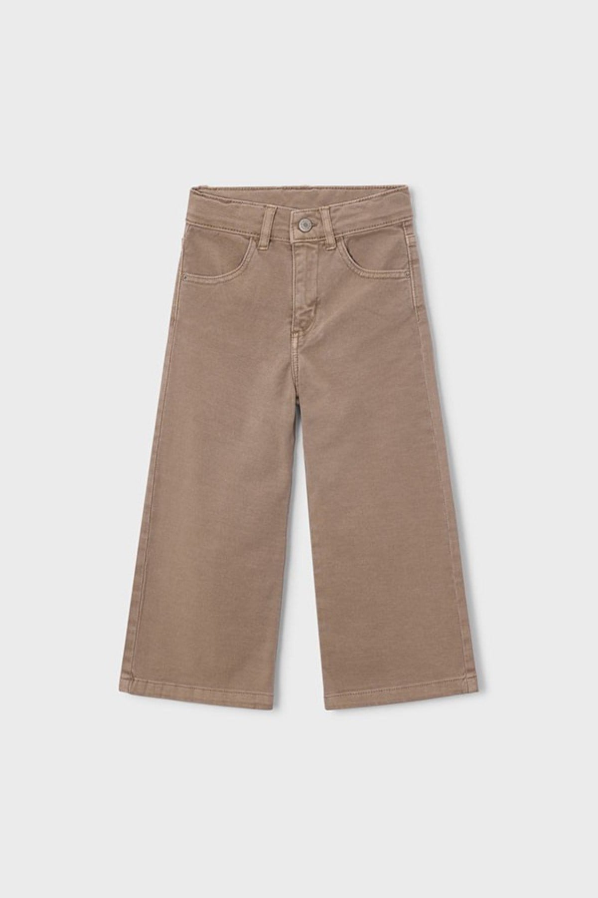 Mayoral Kız Çocuk 3-9 Yaş Cep Detaylı Denim Pantolon Bej