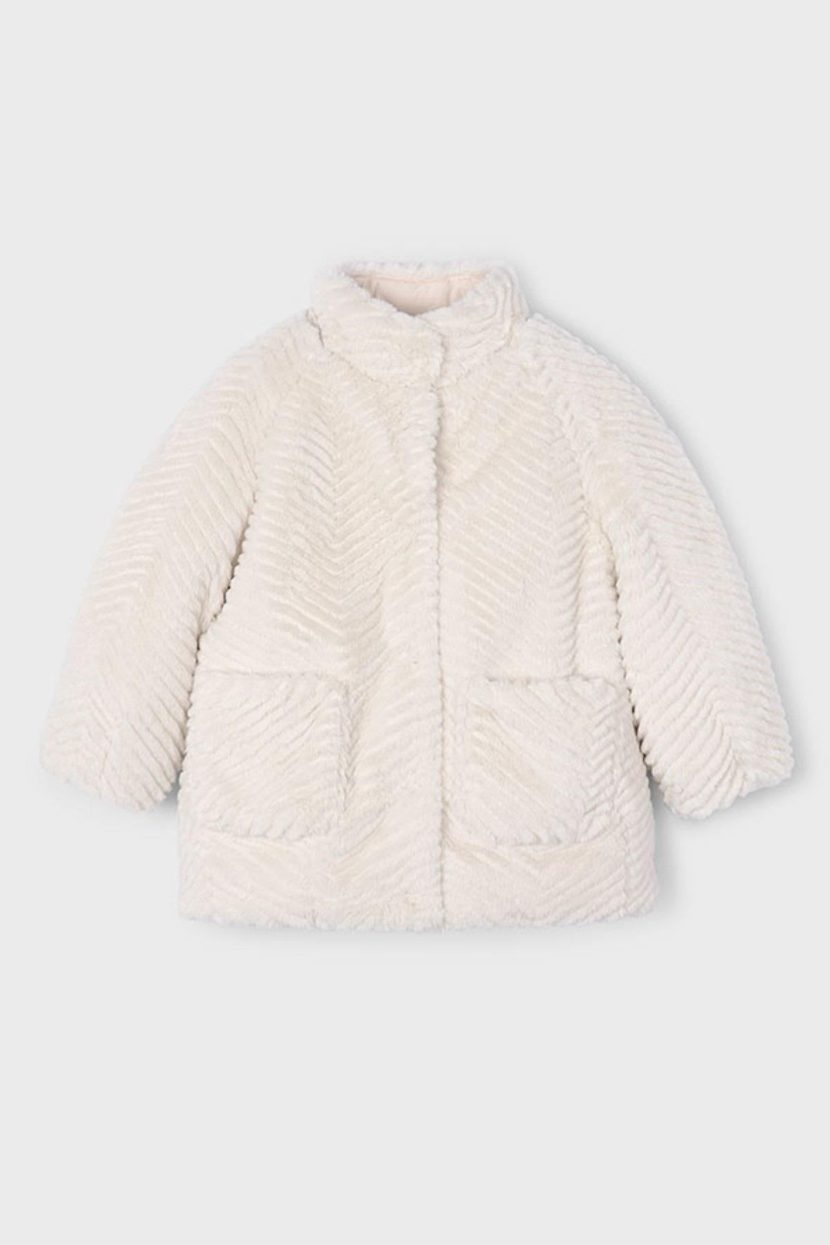Mayoral Kız Çocuk 4-9 Yaş Peluş Mont Krem