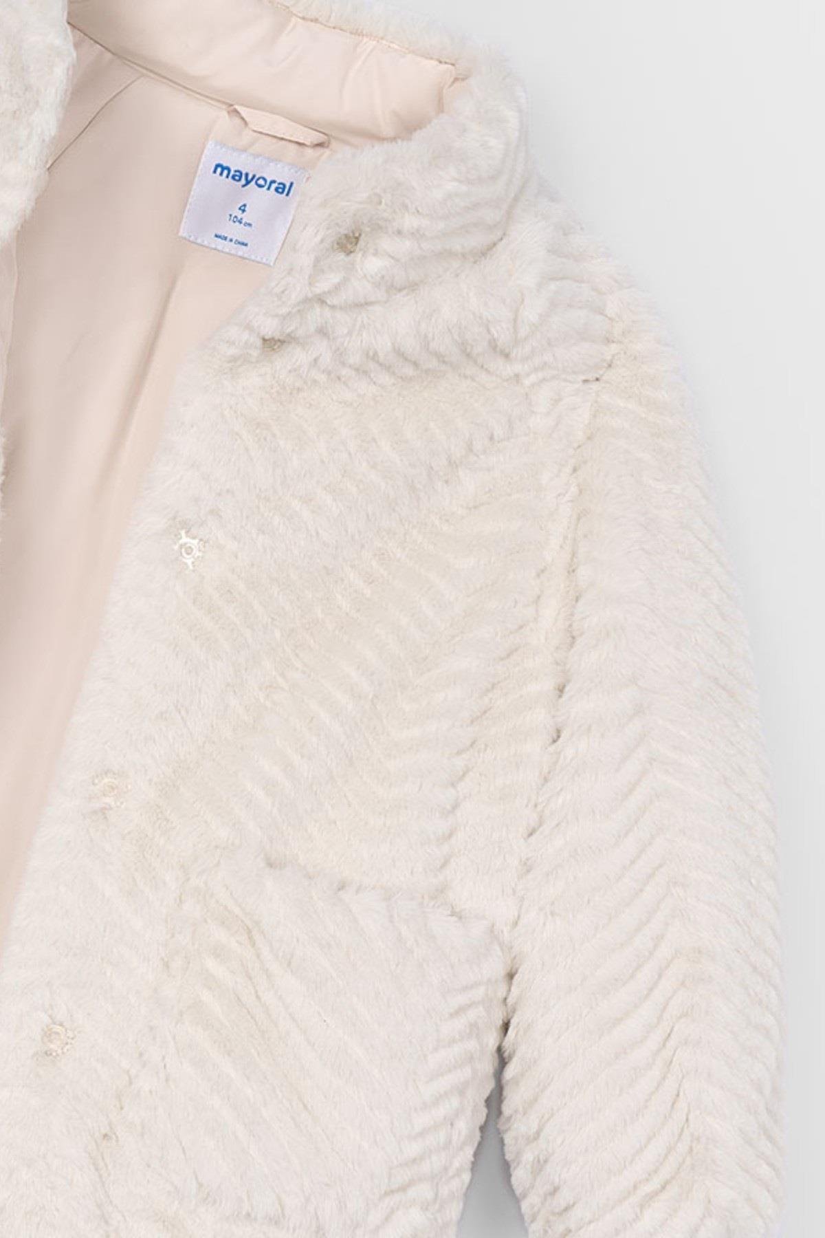 Mayoral Kız Çocuk 4-9 Yaş Peluş Mont Krem