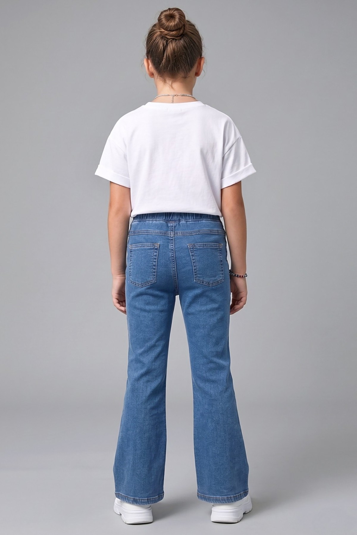Mojo Kız Çocuk 4-9 Yaş İspanyol Paça Denim Tayt Lacivert