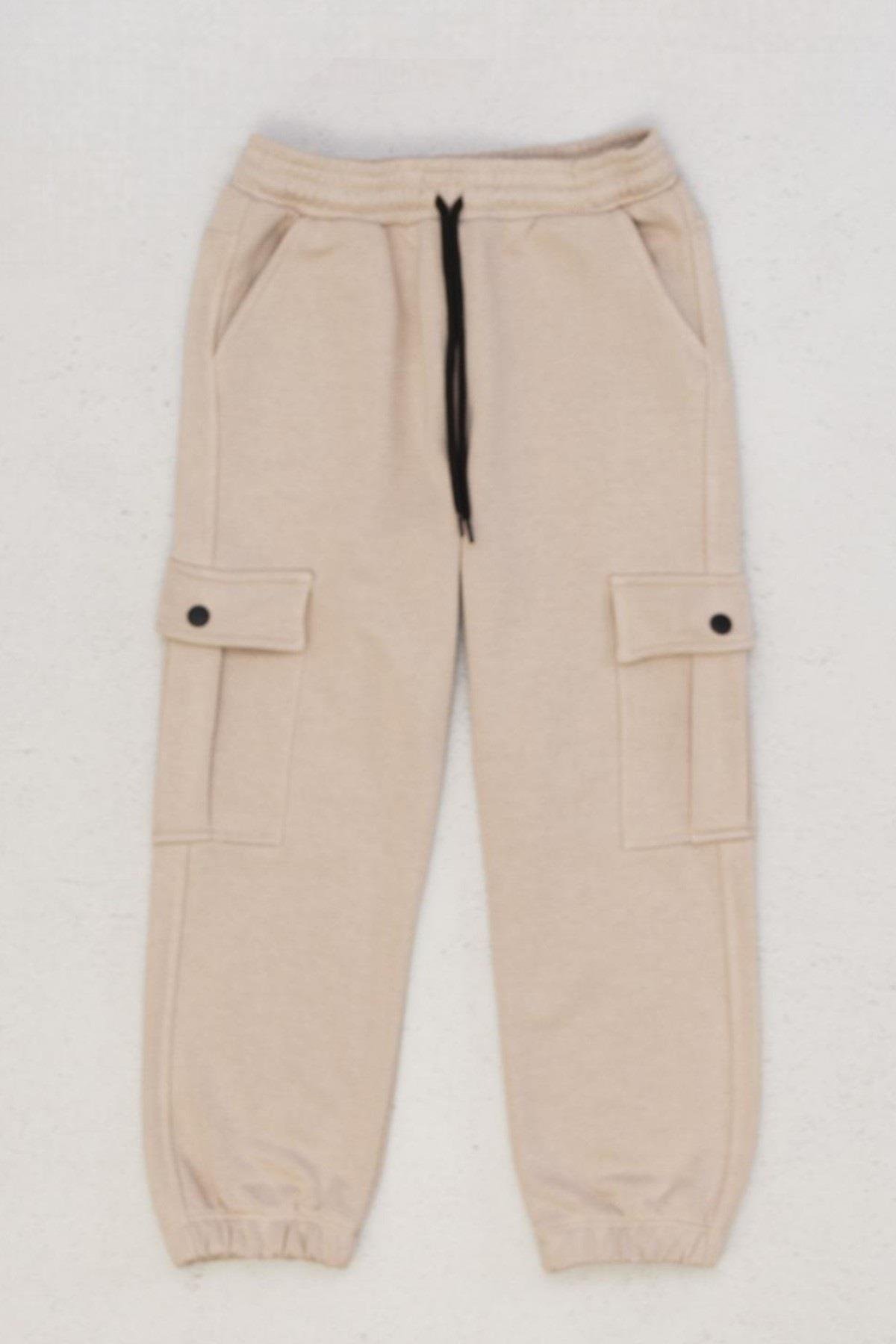 Mojo Unisex 9-14 Yaş Kargo Cep Detaylı Eşofman Altı 4687