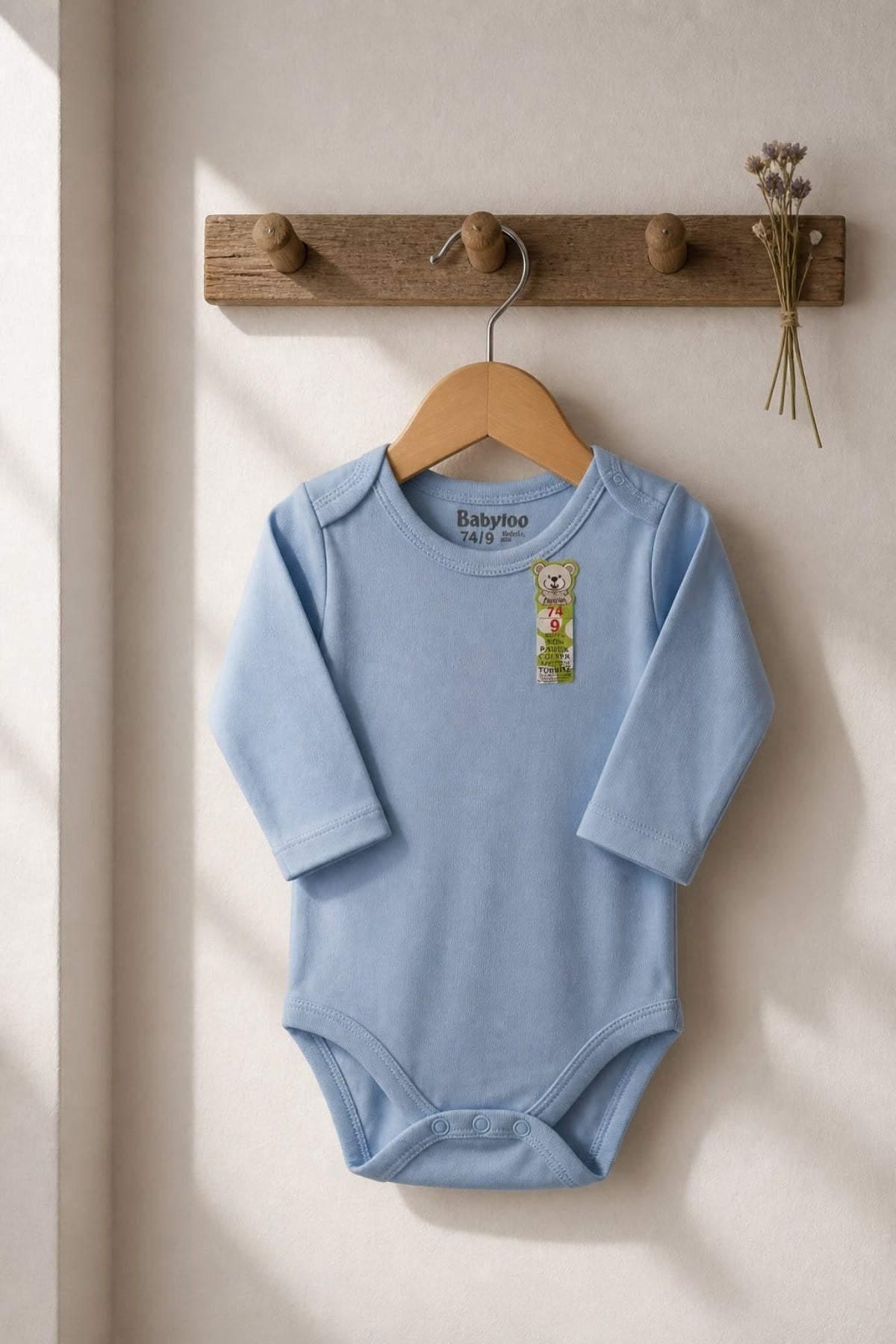 Mojo Unisex Bebek 0-9 Ay Uzun Kollu Çıtçıtlı Zıbın Mavi