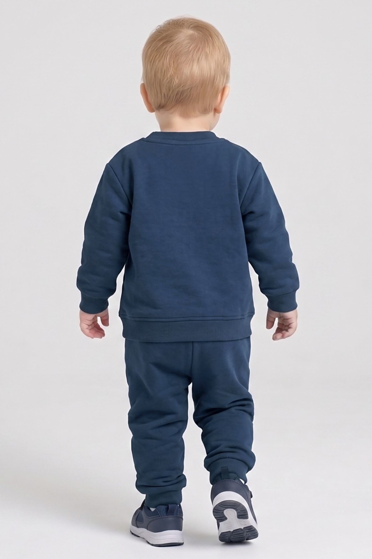 Mojo Unisex Bebek 1-3 Yaş Pamuklu Mevsimlik Eşofman Takımı İndigo