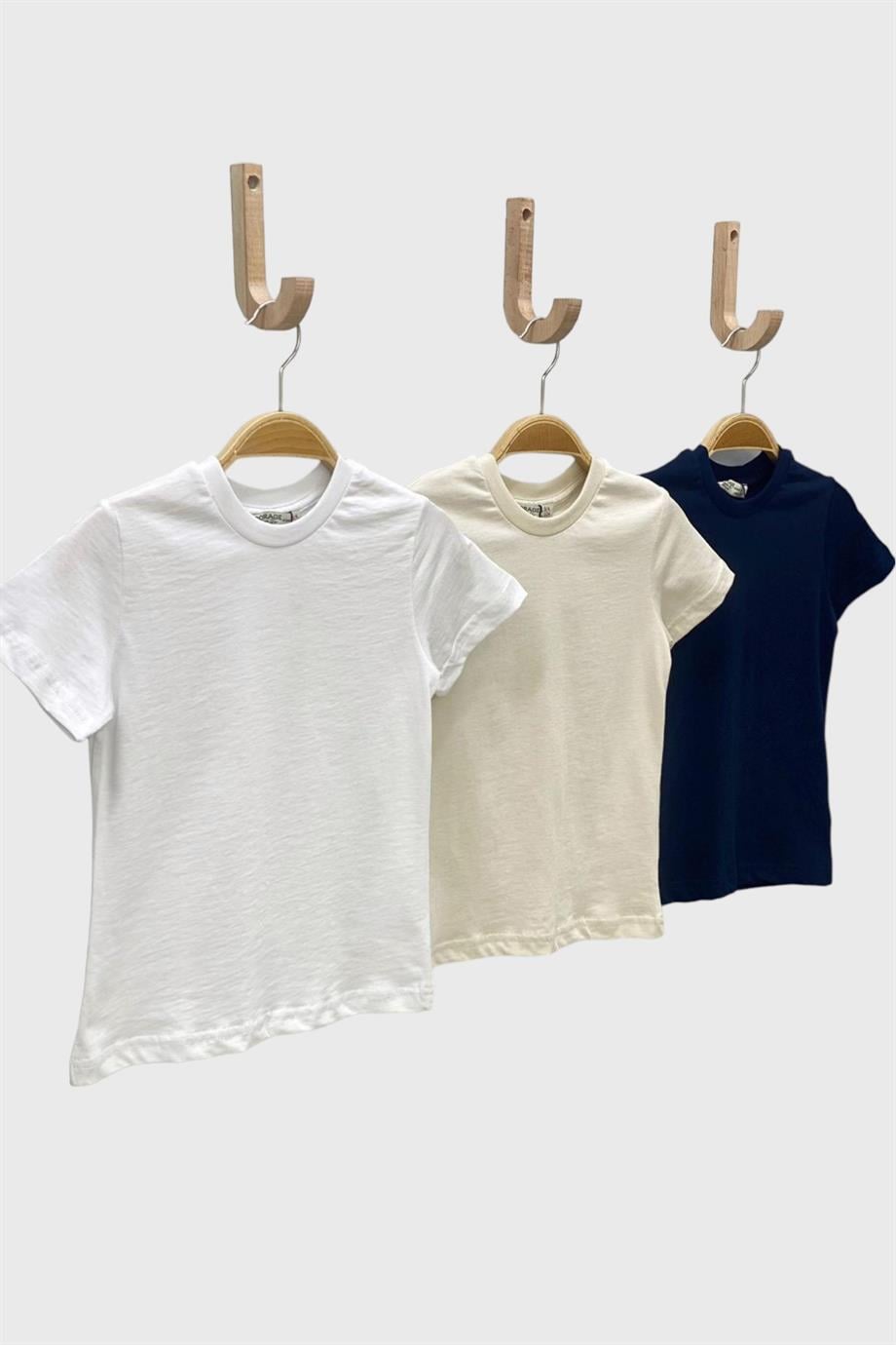 Mojo Unisex Bebek Basic Kısa Kol Tshirt 5371 Lacivert