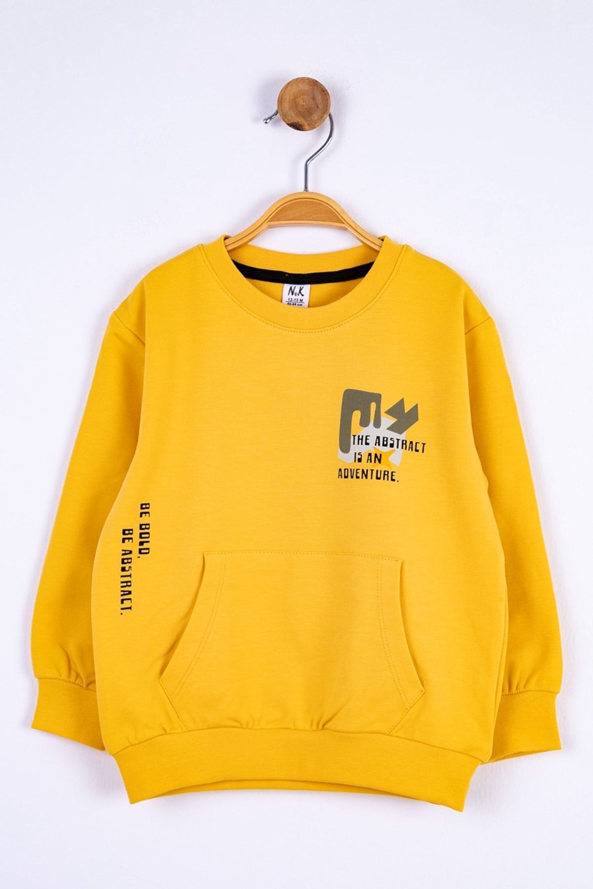 NK Kids Erkek Bebek 9-36 Ay Baskılı Basic Sweatshirt 45625 Hardal