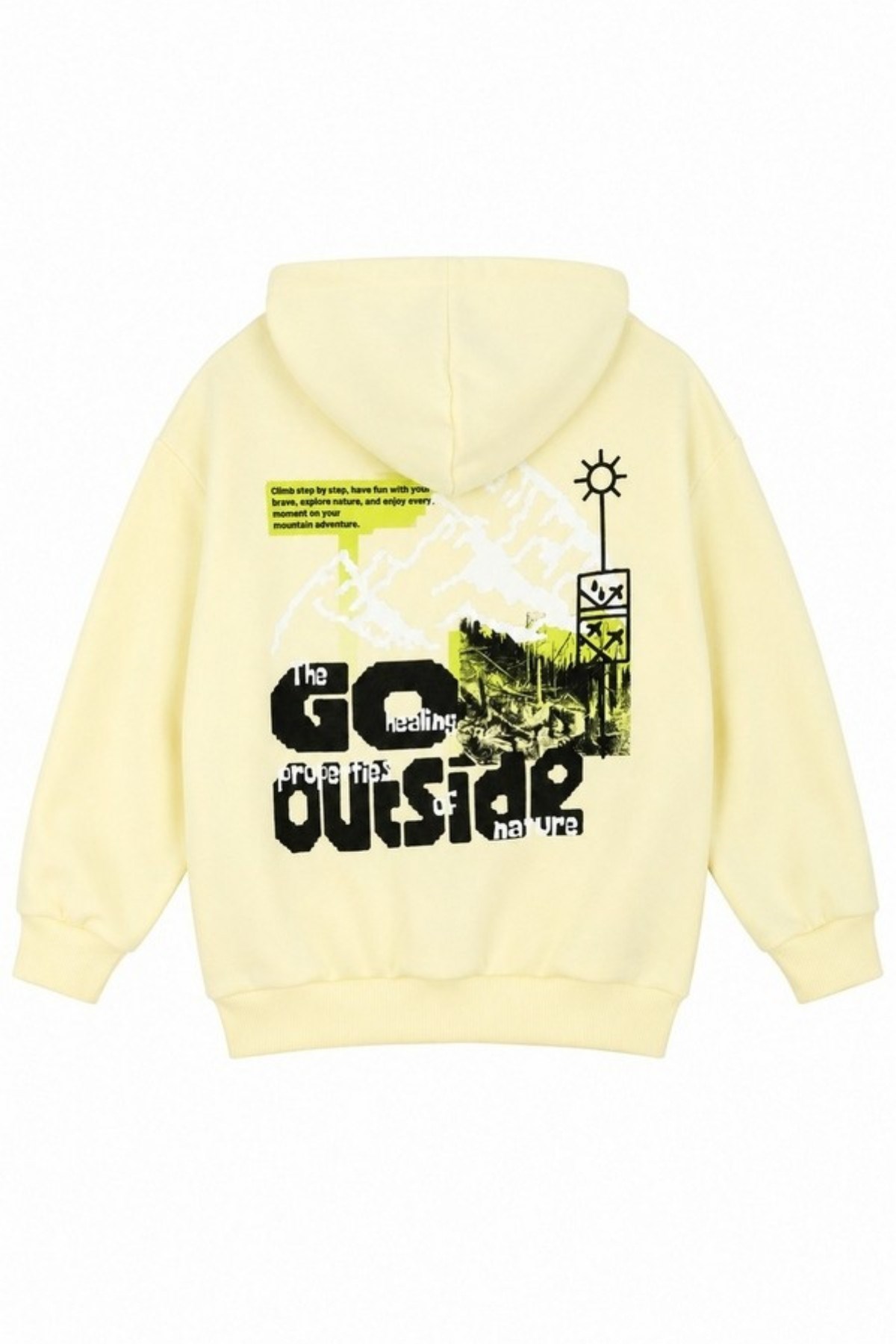Nk Kids Erkek Çocuk 4-8 Yaş Desenli Kapüşonlu Sweatshirt Sarı