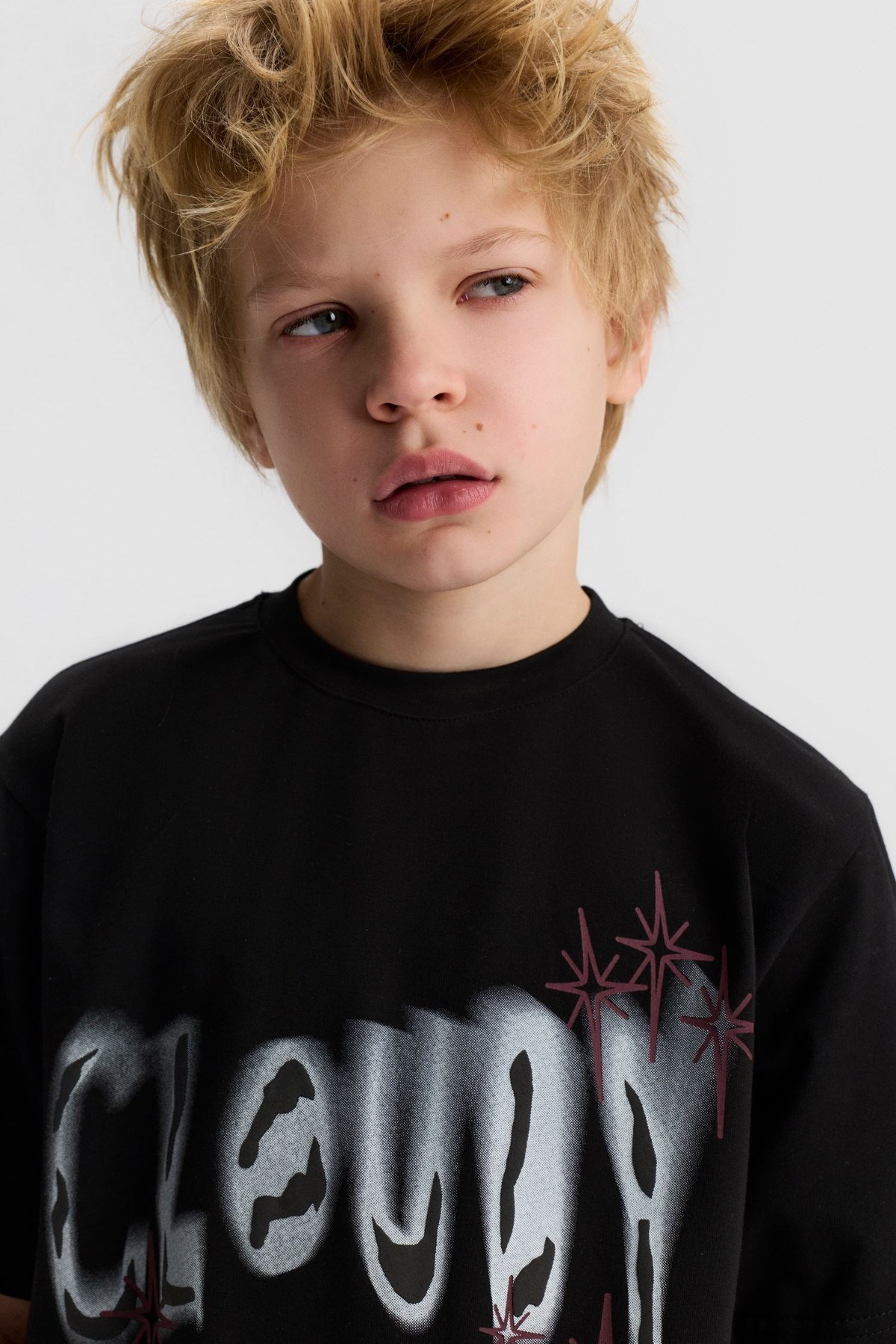 Nk Kids Erkek Çocuk 8-14 Yaş Desenli Kısa Kol T-Shirt Siyah