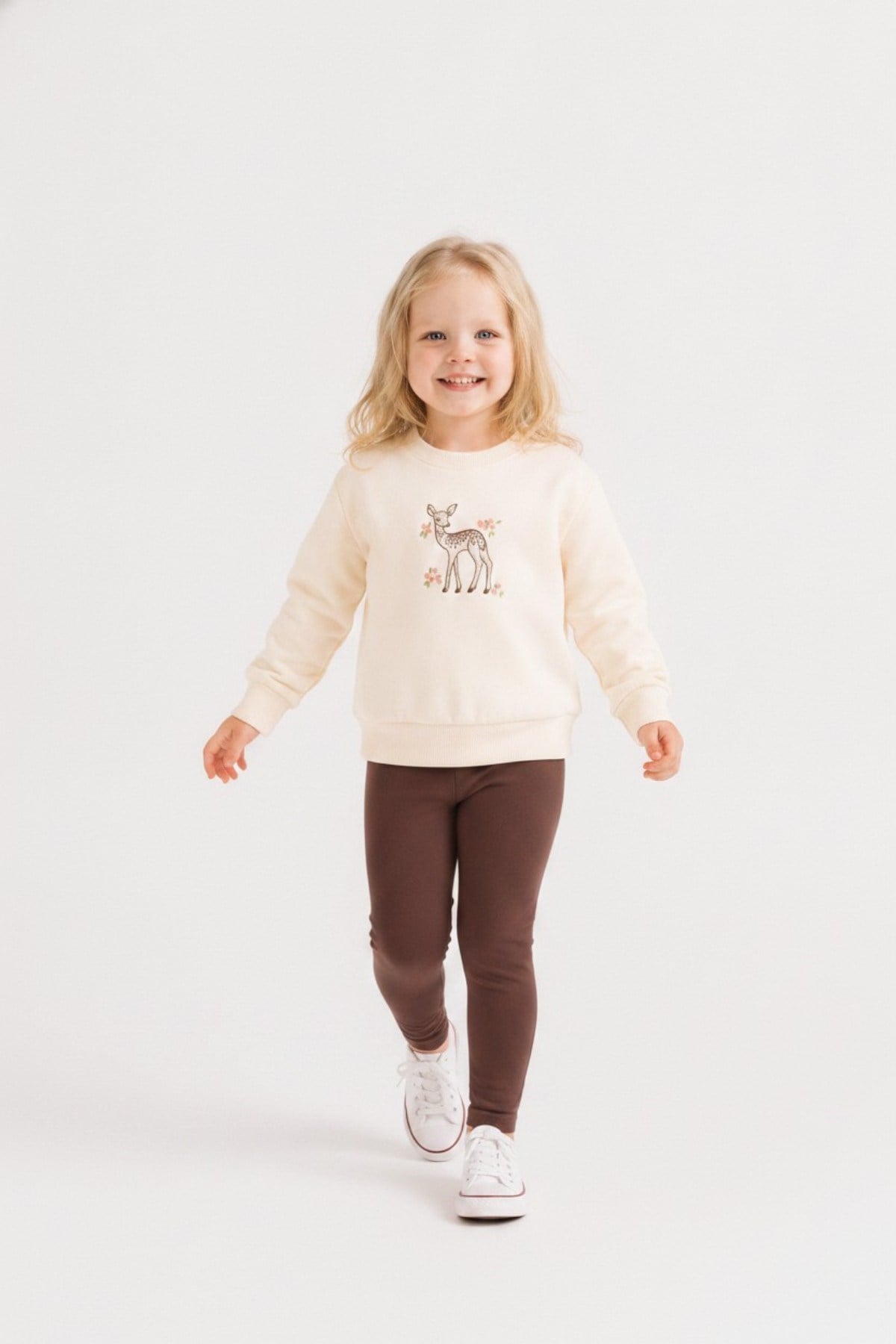 Nk Kids Kız Bebek 1-4 Yaş Ceylan Desenli Sweatshirt Krem