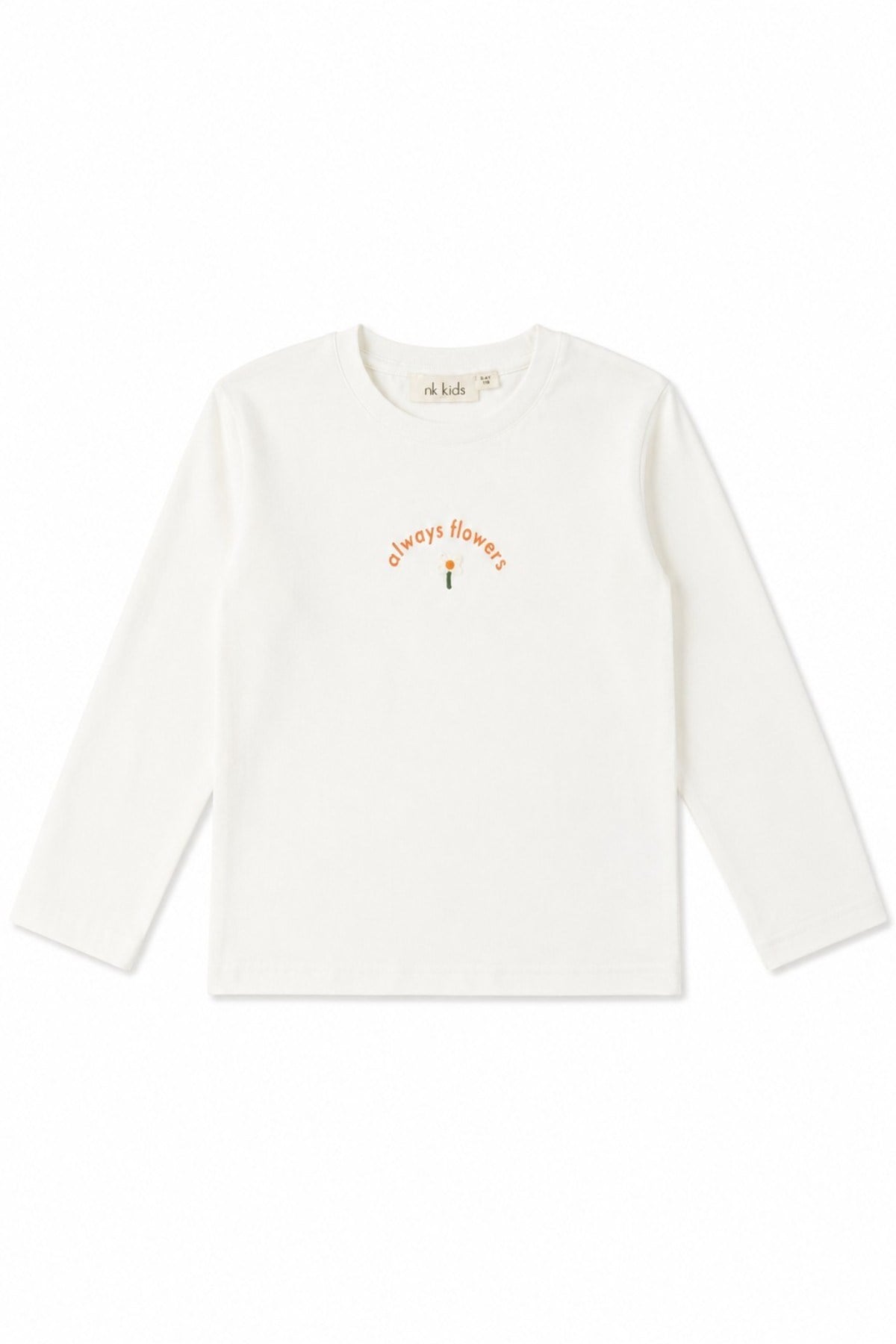 Nk Kids Kız Bebek 1-4 Yaş Çiçek Motifli Uzunkol Body Ekru