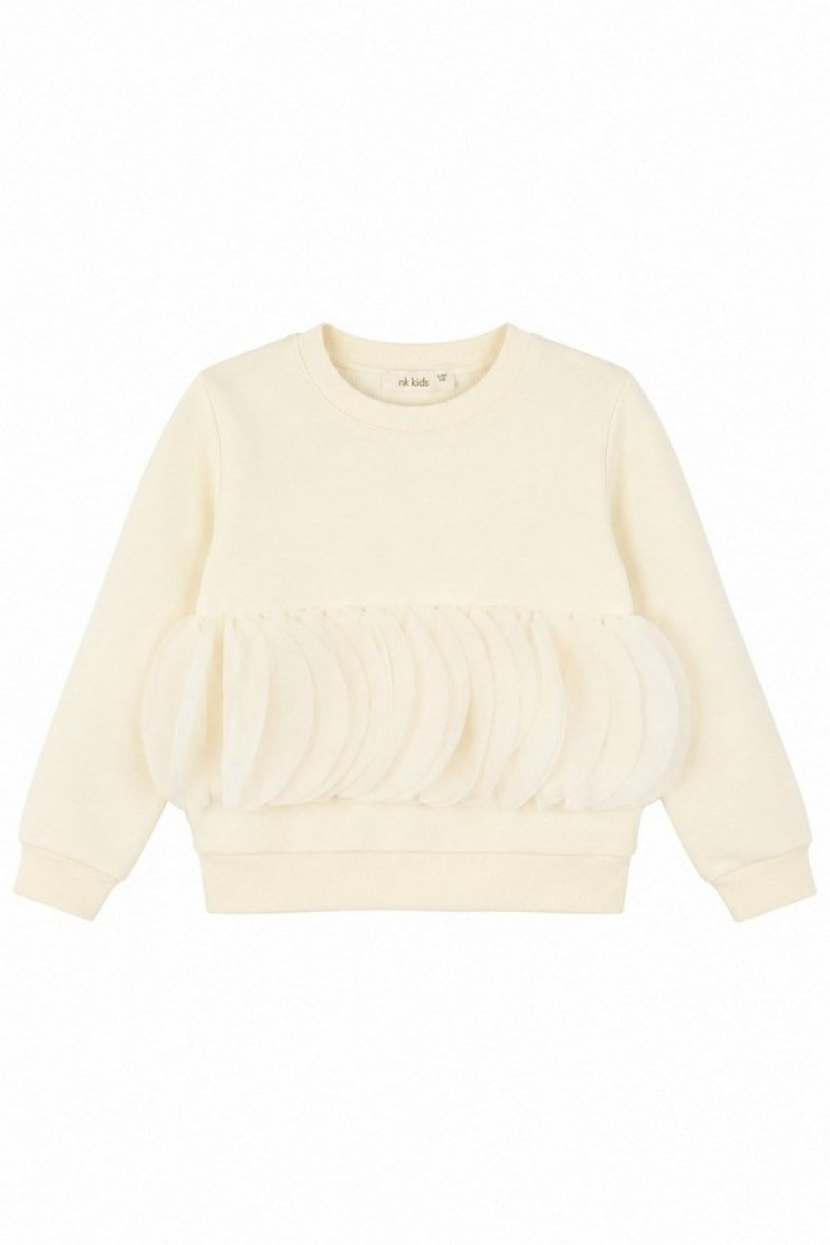 Nk Kids Kız Bebek 1-4 Yaş Krape Desenli Sweatshirt Krem