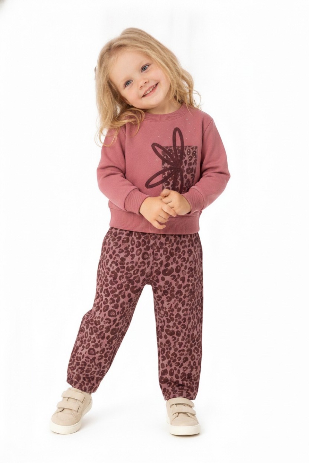 Nk Kids Kız Bebek 1-4 Yaş Nakış Detaylı İki İplik Sweatshirt Mürdüm
