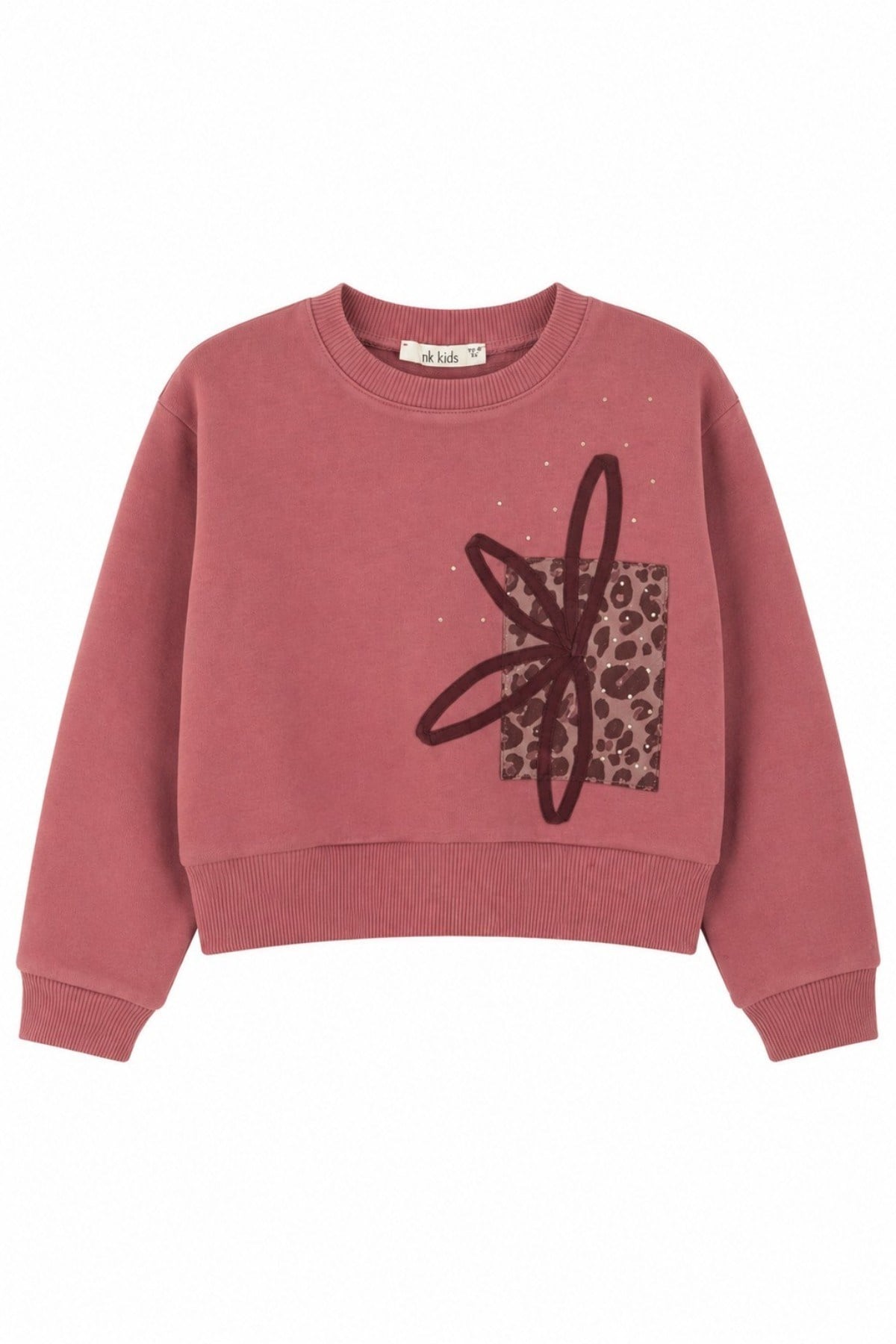 Nk Kids Kız Bebek 1-4 Yaş Nakış Detaylı İki İplik Sweatshirt Mürdüm