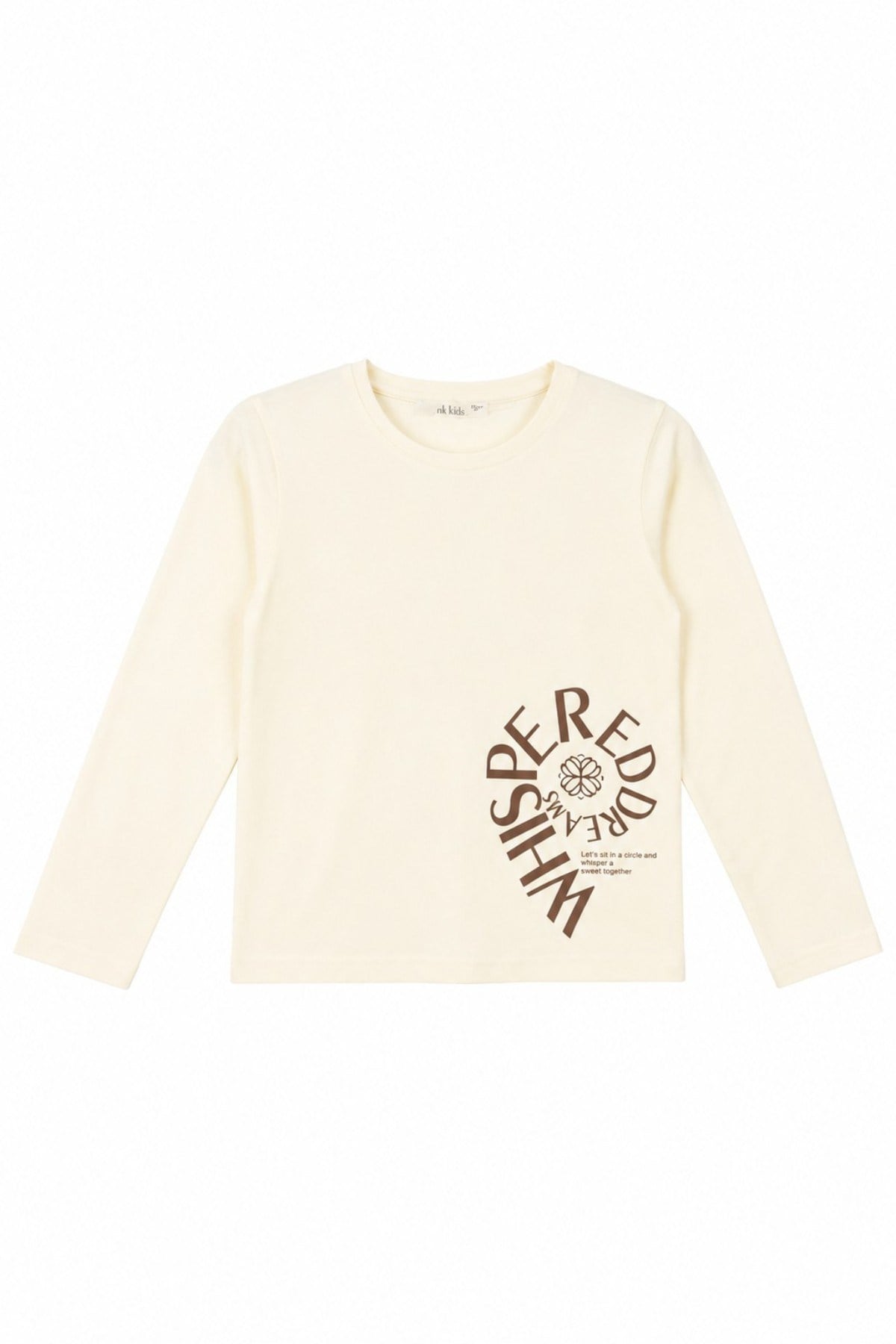 Nk Kids Kız Çocuk 8-14 Yaş Desenli Uzunkol Body Krem