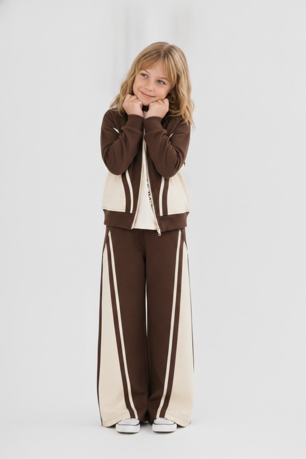 Nk Kids Kız Çocuk 8-14 Yaş İkili Eşofman Takımı Kahverengi