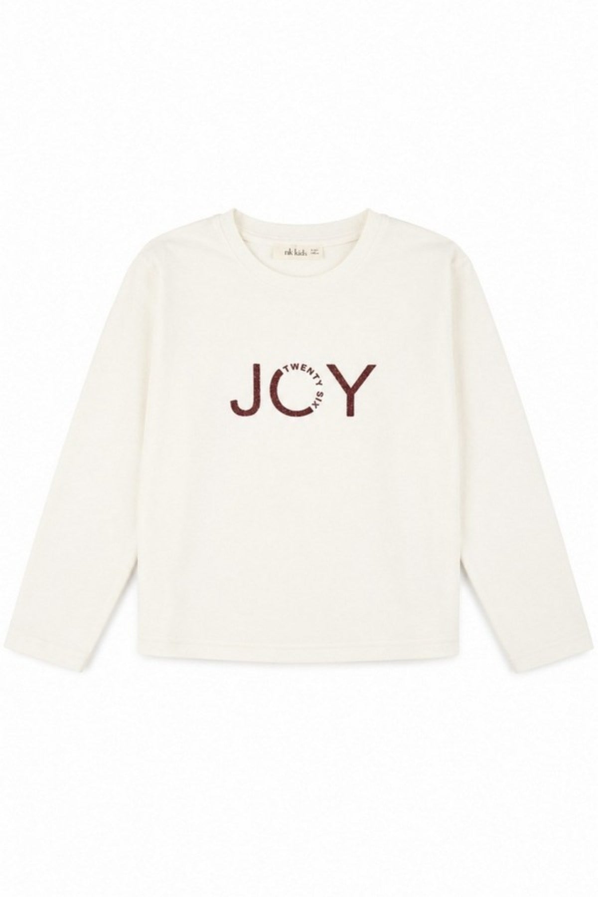 Nk Kids Kız Çocuk 8-14 Yaş Joy Desenli Uzunkol T-Shirt Ekru