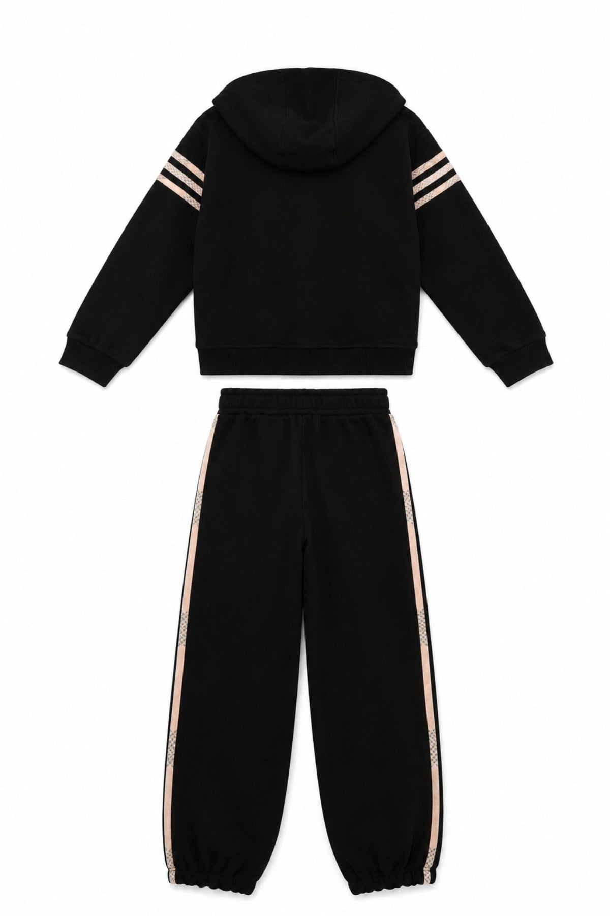 Nk Kids Kız Çocuk 8-14 Yaş Şerit Detaylı İkili Eşofman Takımı Siyah
