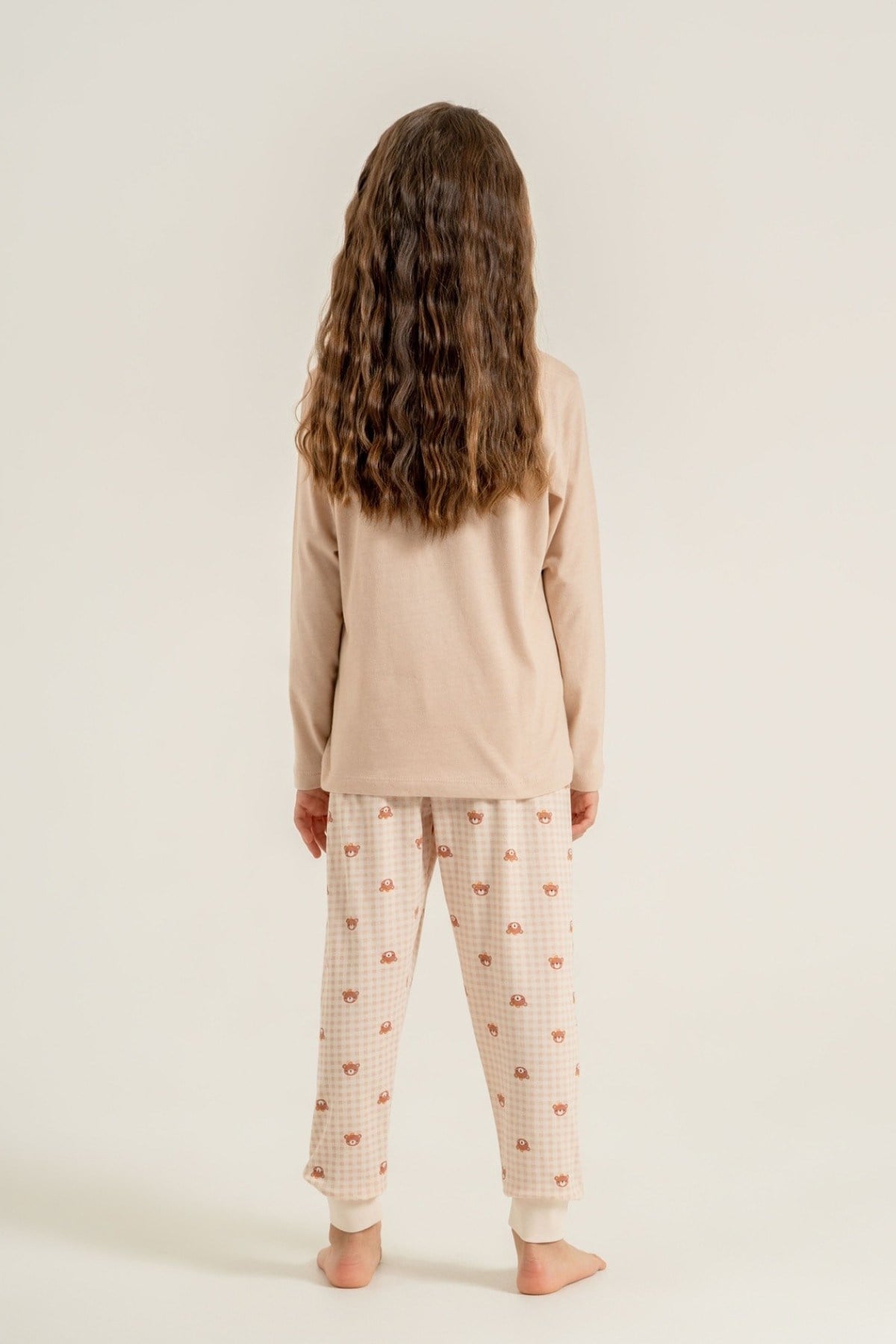 Rolypoly Kız Çocuk 3-9 Yaş Desenli Pijama Takımı Pudra
