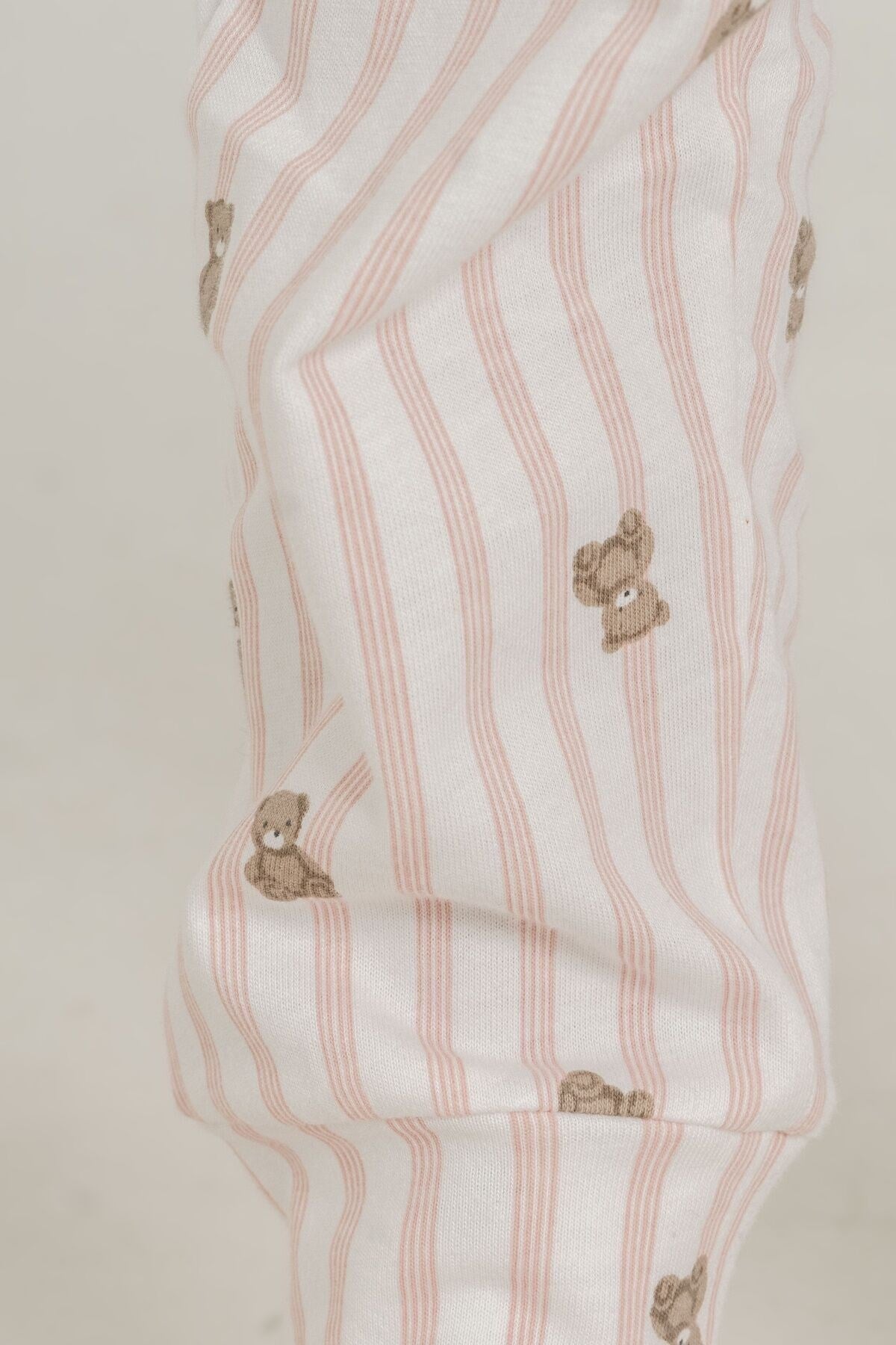 Rolypoly Kız Çocuk 3-9 Yaş Sweet Bear Desenli Pijama Takımı Pudra