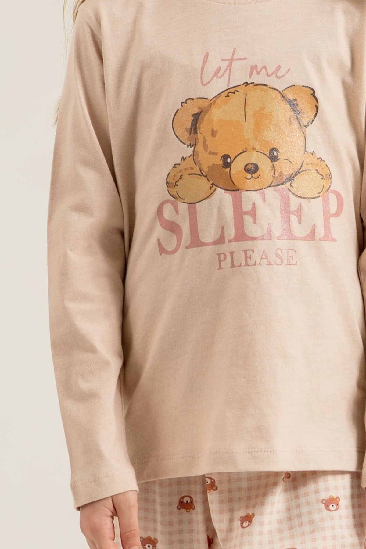 Rolypoly Kız Çocuk 9-14 Yaş Desenli Pijama Takımı Pudra