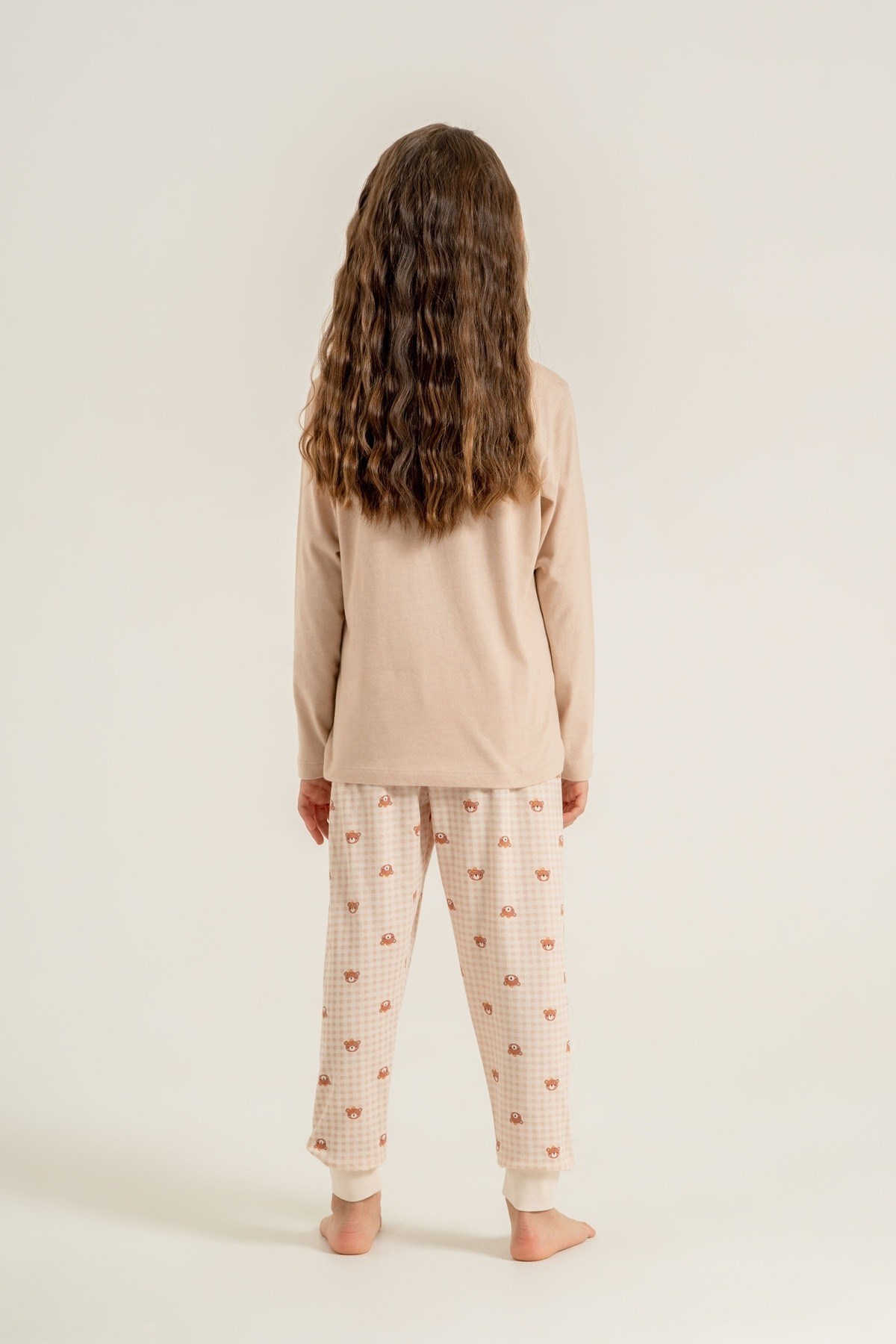 Rolypoly Kız Çocuk 9-14 Yaş Desenli Pijama Takımı Pudra