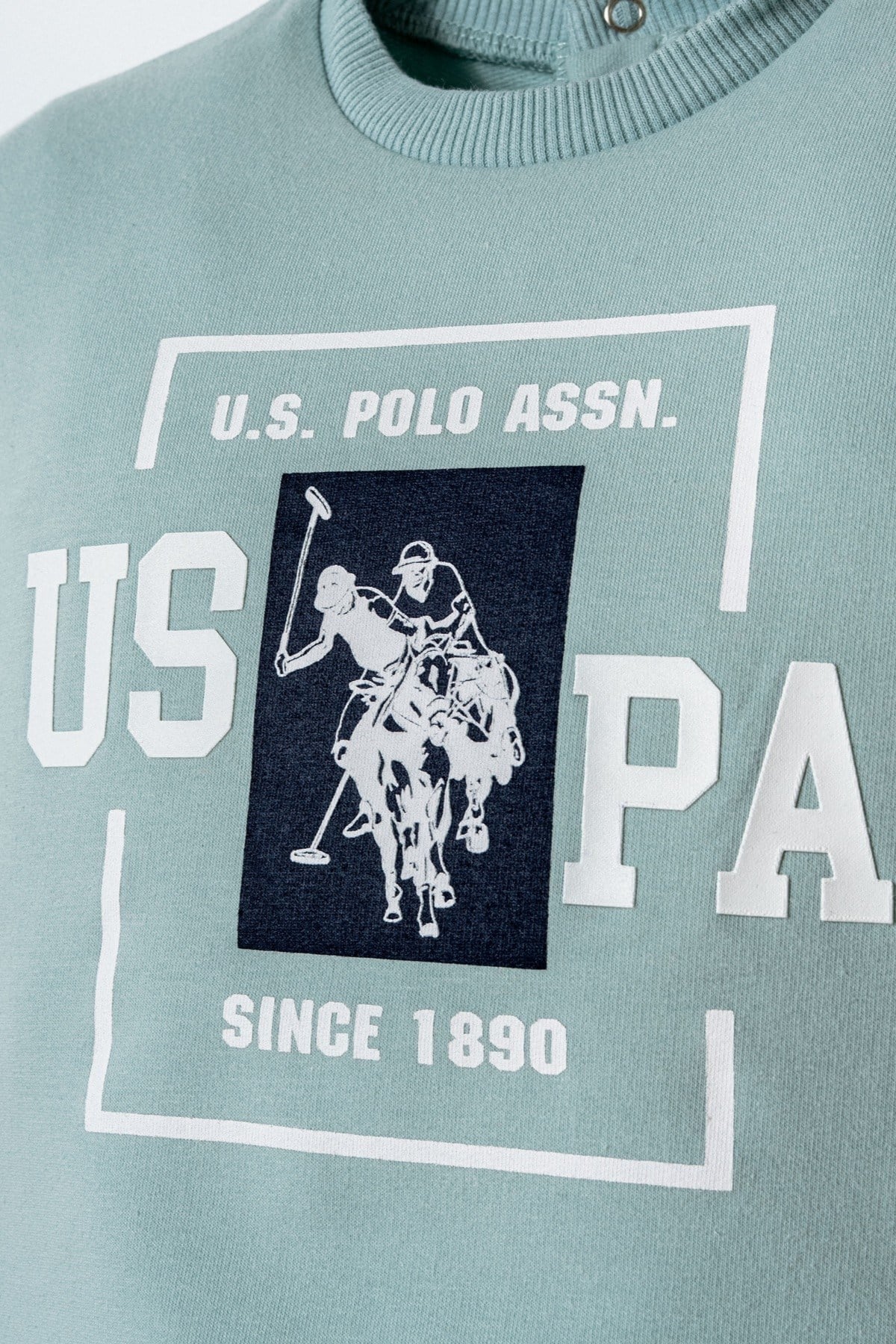 U.S Polo Erkek Bebek 6 Ay-3 Yaş Logo Baskılı Şortlu Takım Mint