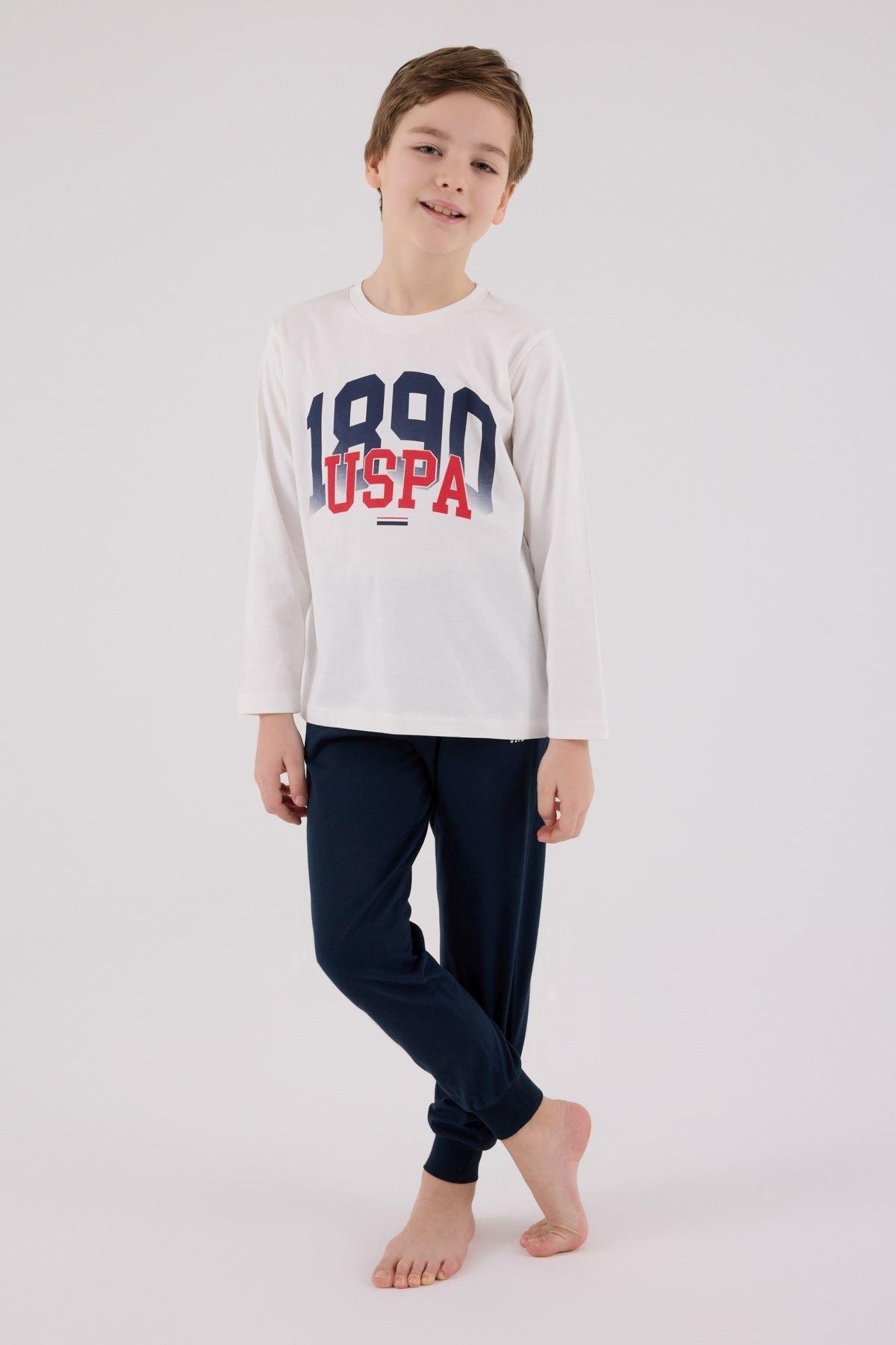 U. S. Polo Erkek Çocuk 4-8 Yaş İkili Takım Krem