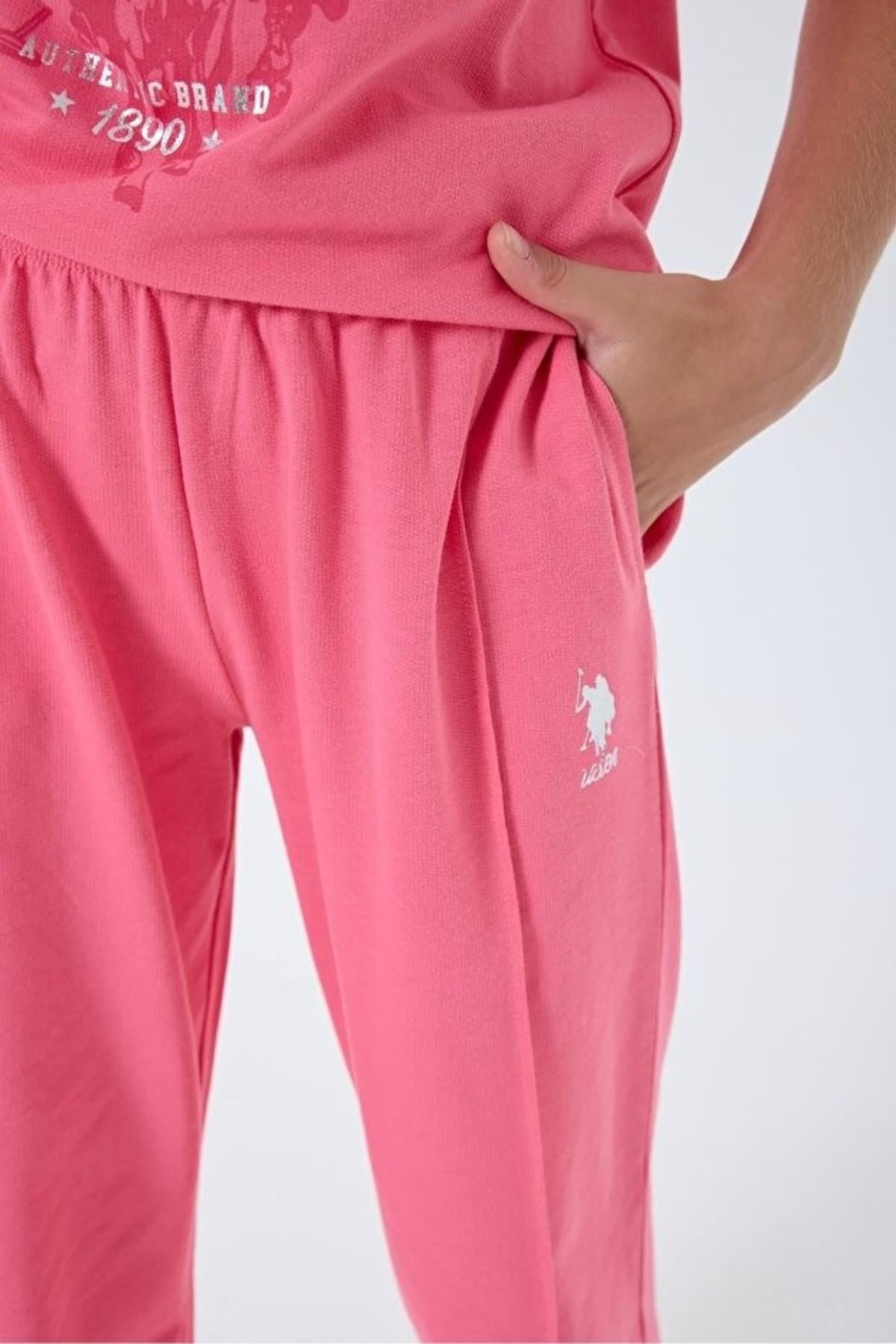 U.S. Polo Kız Çocuk 4-15 Yaş Lisanslı İkili Takım Pembe