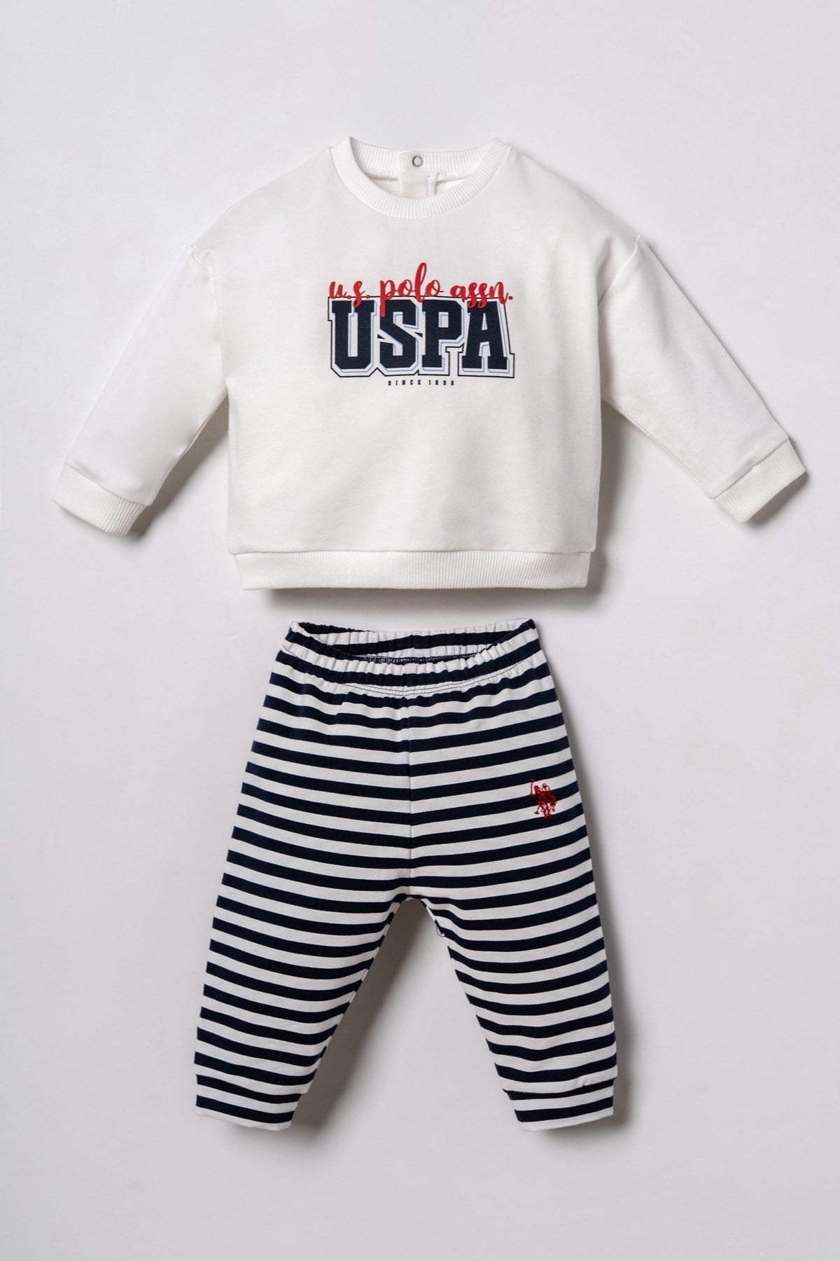U.S. Polo Erkek Bebek 6 Ay-3 Yaş İkili Eşofman Takımı Beyaz