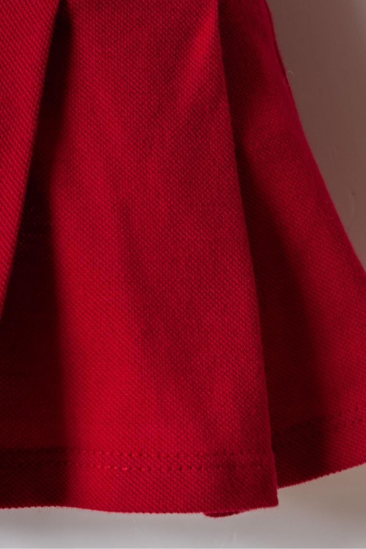 U.S. Polo Kız Bebek 6-36 Ay Lakos Pilise Etekli Elbise Kırmızı