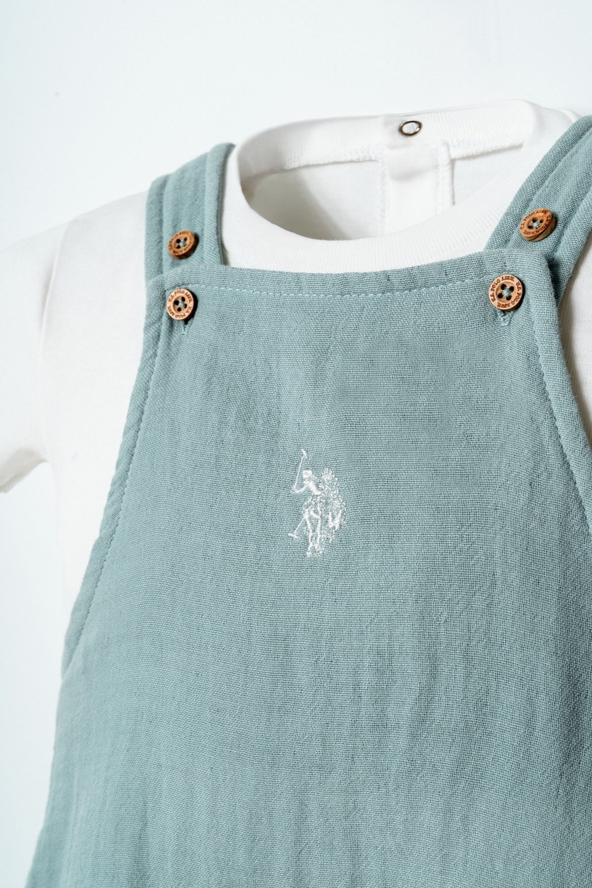 U.S. Polo Erkek Bebek 6 Ay-3 Yaş İkili Salopet Takım Mint