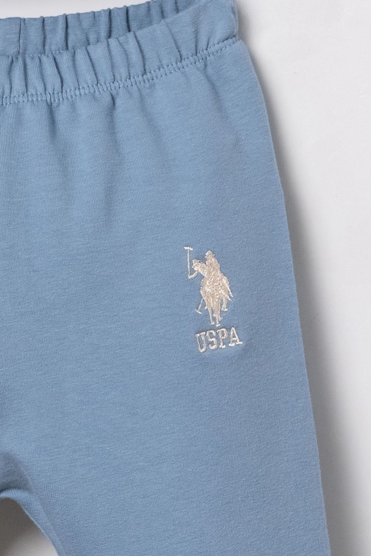 U.S. Polo Erkek Bebek 6 Ay-3 Yaş Baskılı Hırkalı Üçlü Takım İndigo