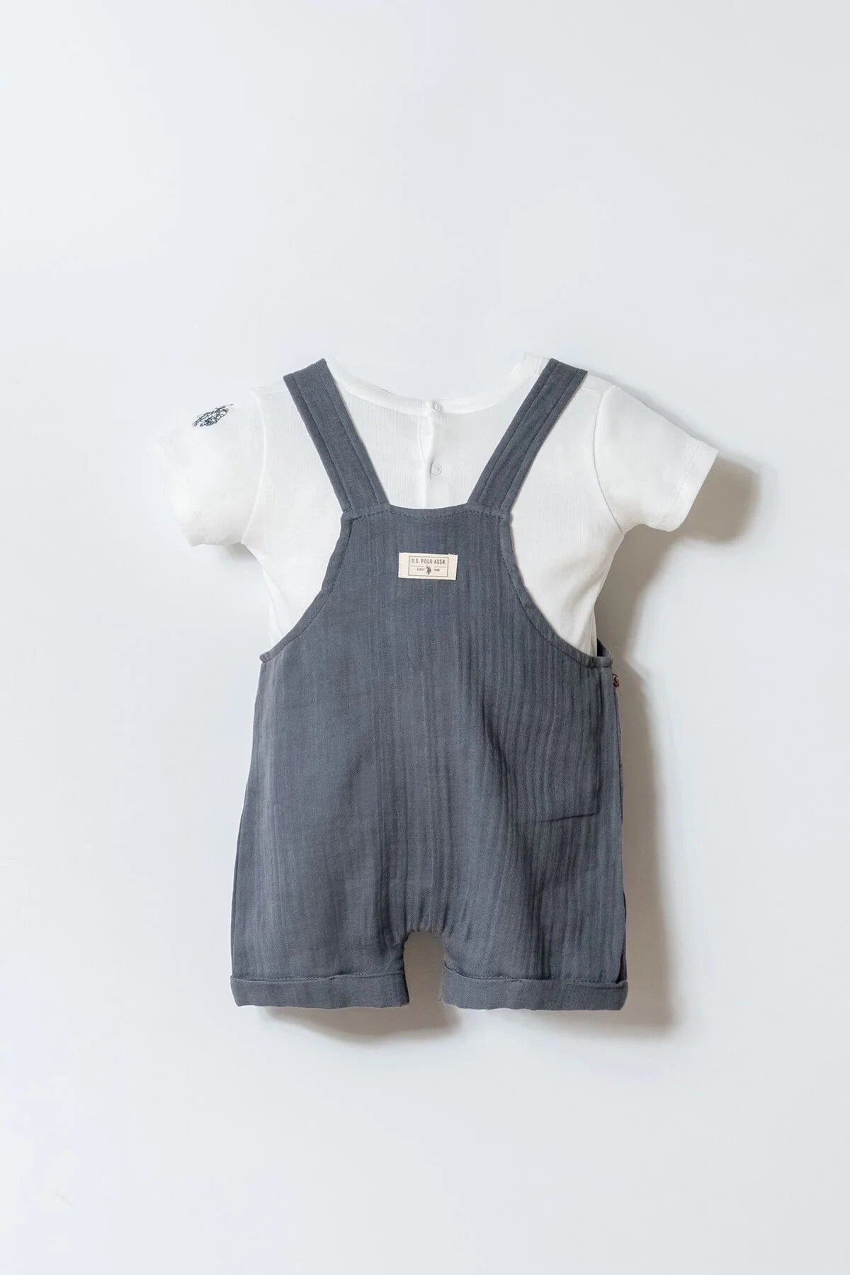 U.S. Polo Erkek Bebek 6 Ay-3 Yaş İkili Salopet Takım Gri