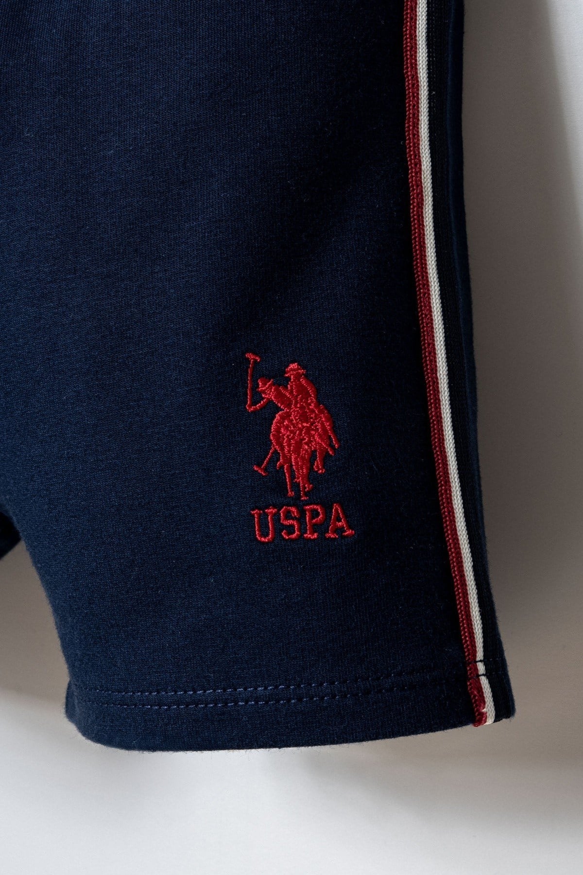 U.S. Polo Erkek Bebek 6 Ay- 3 Yaş Logo Baskılı Şortlu Takım Beyaz