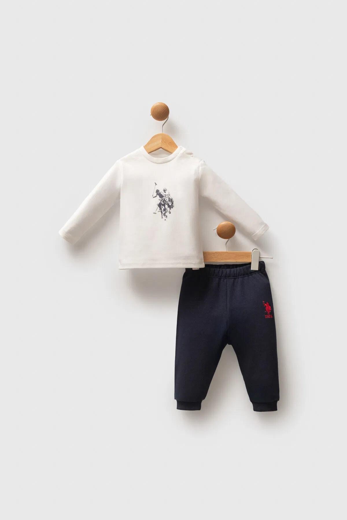 U.S. Polo Erkek Bebek 6 Ay-3 Yaş Hırkalı Üçlü Eşofman Takım Kırmızı