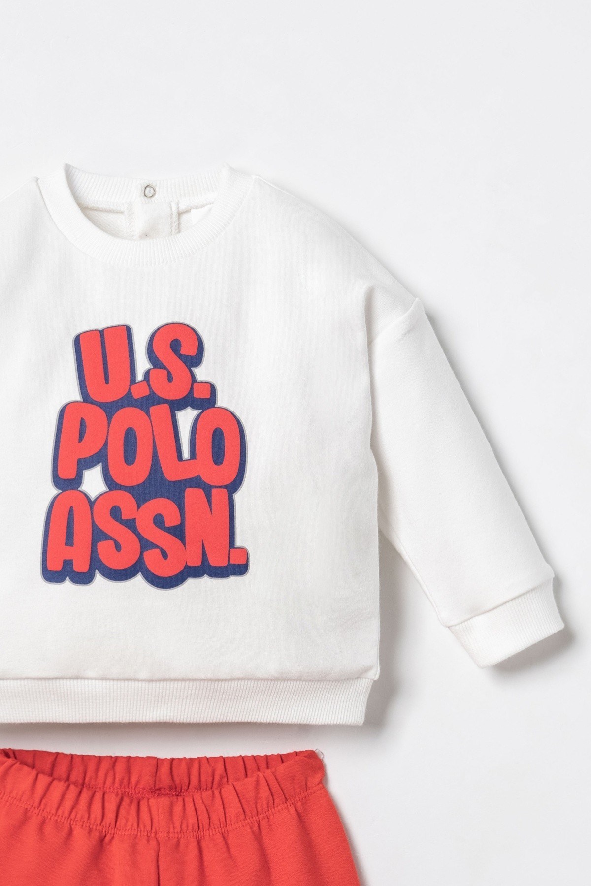 U.S. Polo Erkek Bebek 6 Ay-3 Yaş İkili Eşofman Takımı Beyaz