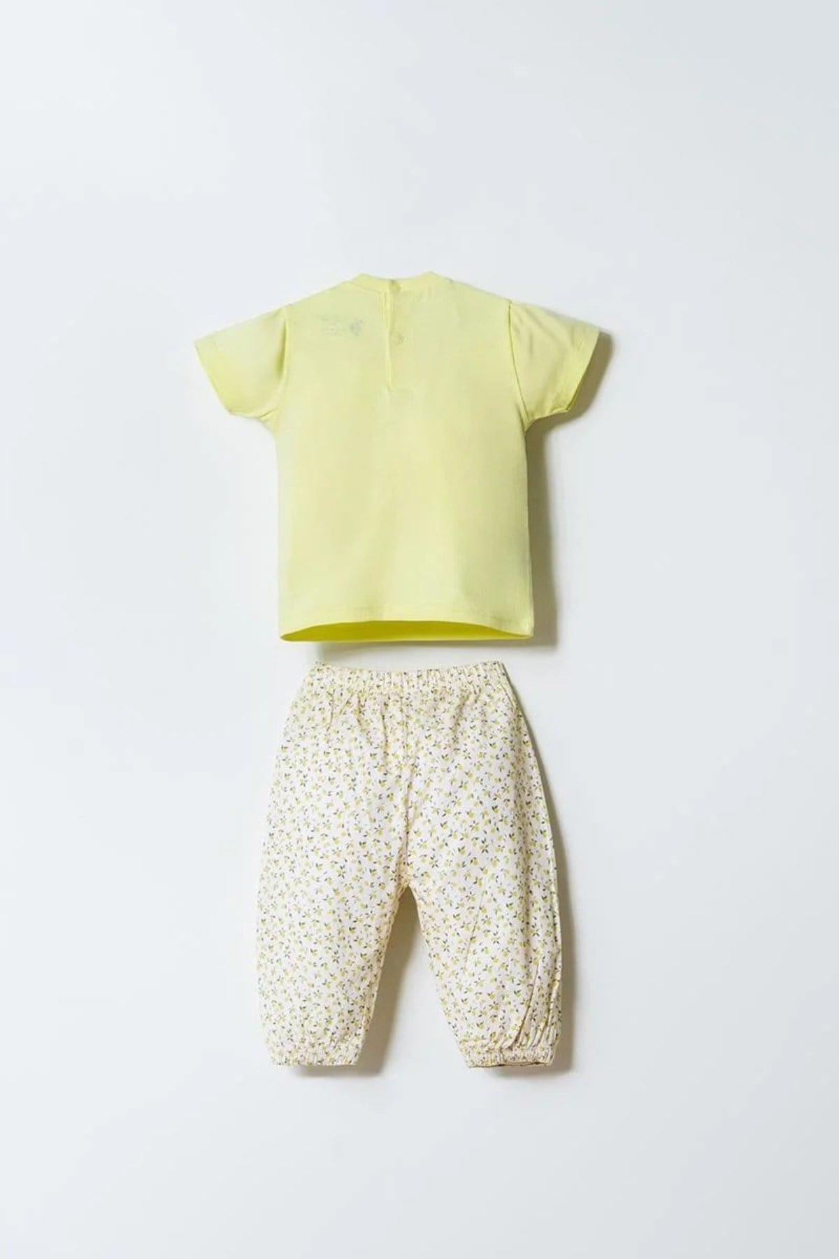 U.S. Polo Kız Bebek 6-36 Ay Limon Baskılı Pamuklu İkili Takım Sarı