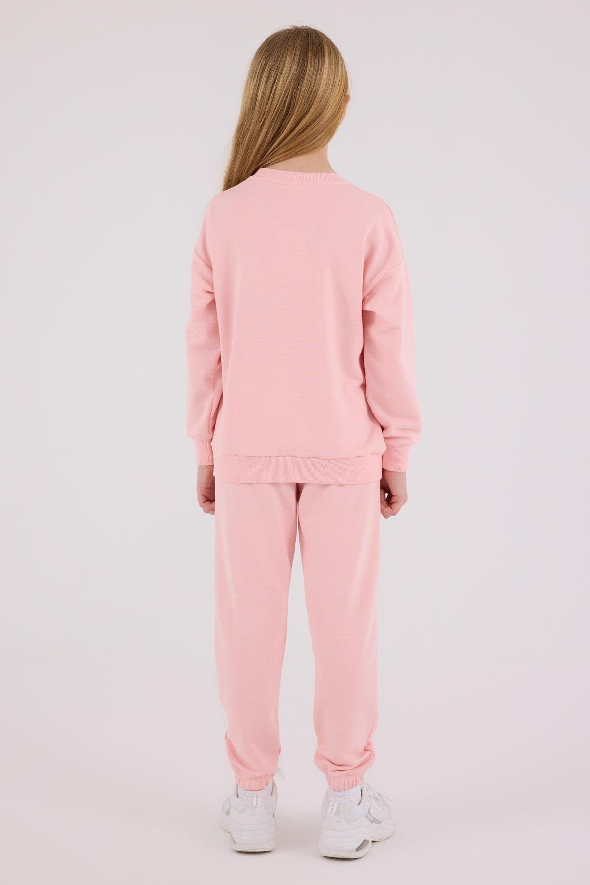 U.S. Polo Kız Çocuk 4-8 Yaş Eşofman Takımı Pudra