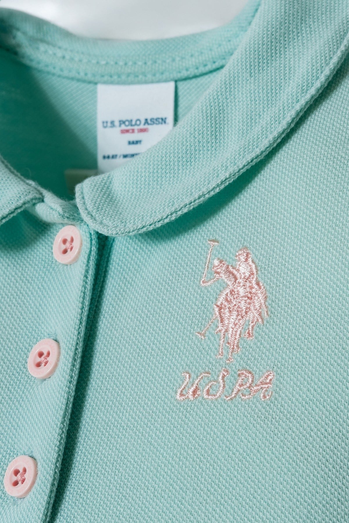 U.S. Polo Kız Bebek 6 Ay- 3 Yaş Bebe Yaka Pike İkili Takım Mint