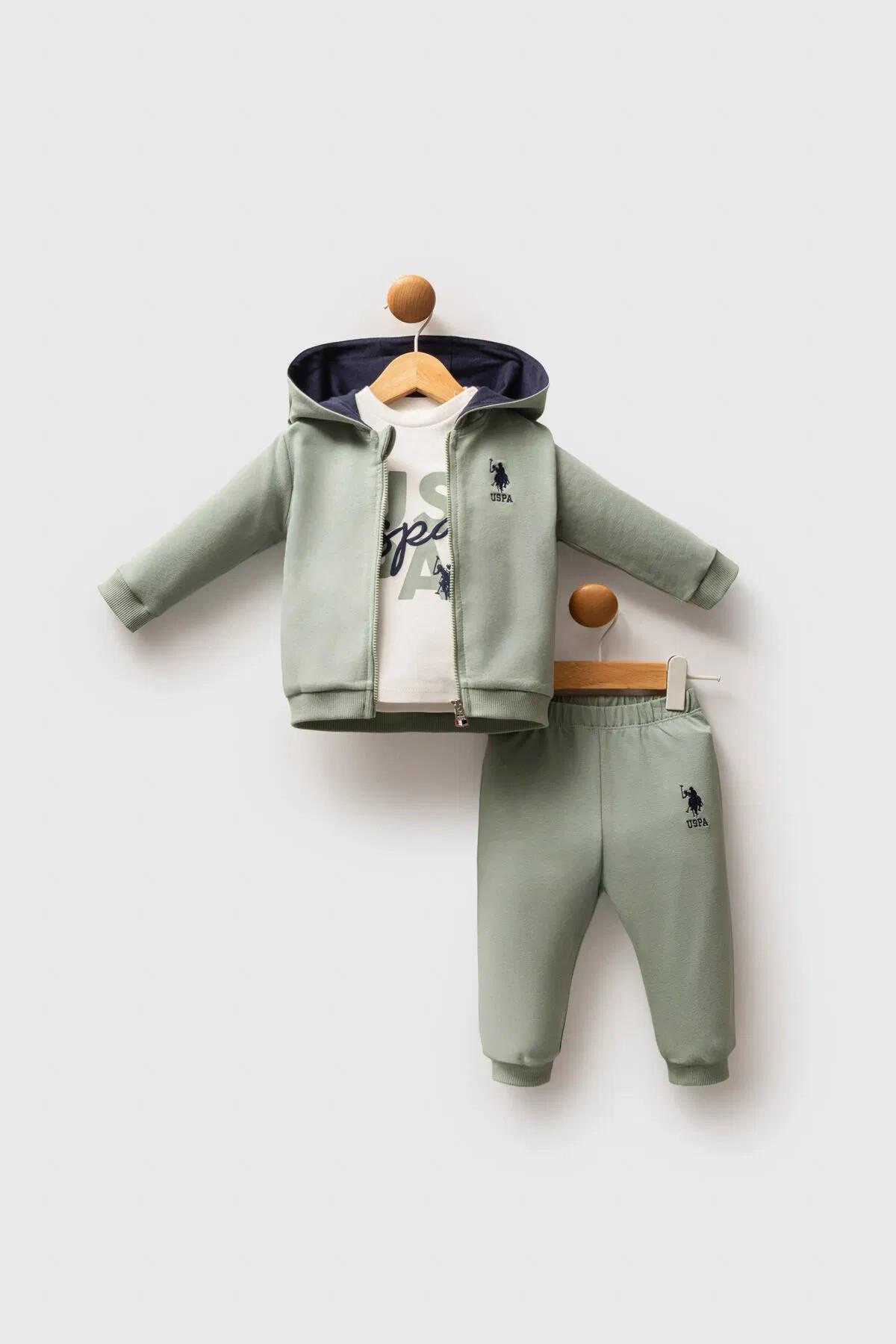 U.S. Polo Erkek Bebek 6 Ay-3 Yaş Üçlü Eşofman Takımı Yeşil