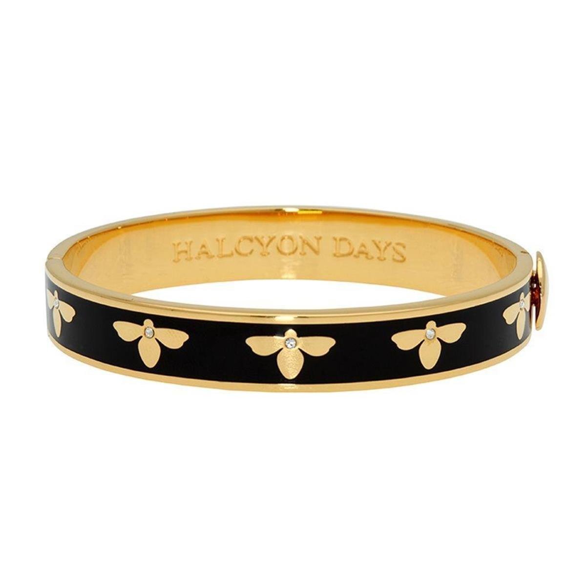 Design of LuxuryHALCYON DAYSHBBEE0210GHALCYON DAYS 1cm Bee - Black - Gold - Hinged Bangle