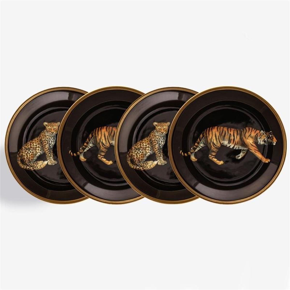 Design of LuxuryHALCYON DAYSBCMLT02SCGHALCYON DAYS MW Leopard & Tiger - Black - Coaster Set x 4