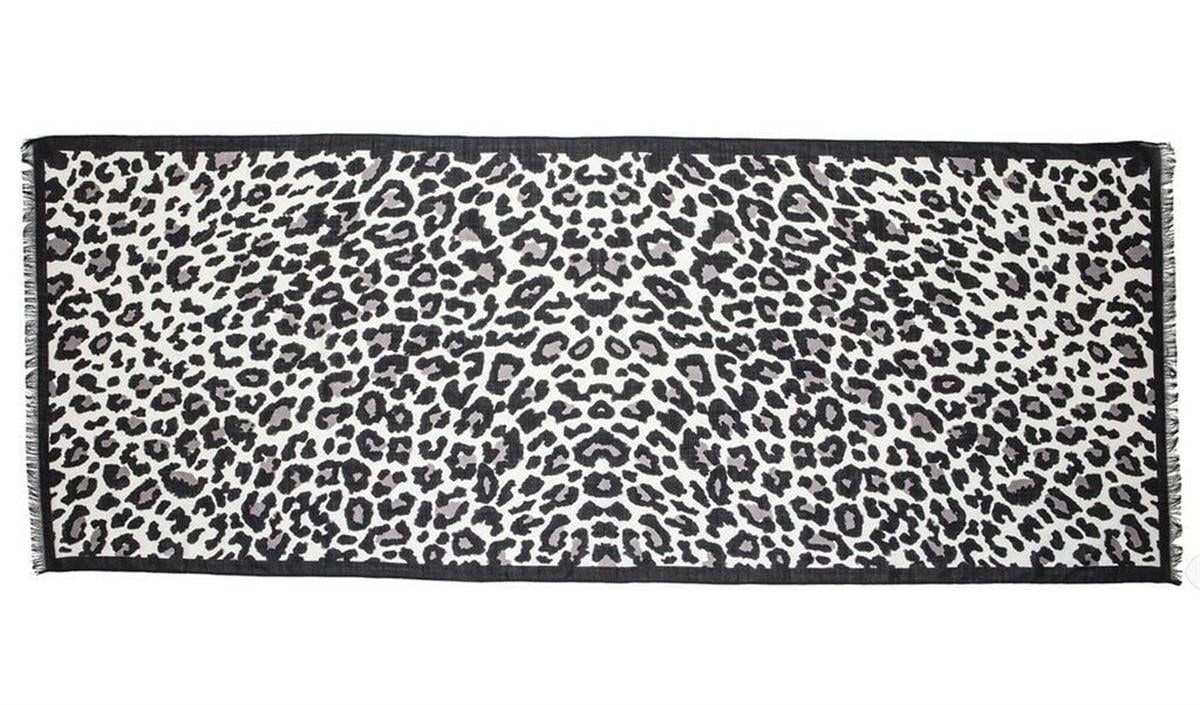 Design of LuxuryHALCYON DAYSSASLP25WS65Halcyon Days Snow Leopard Print 170cm x 65cm Wool Silk Long Scarf