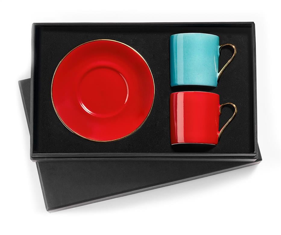 Design of LuxurySELAMLIQUESTCC01812'Lİ EGE FİNCAN SETİ (TURKUAZ-KIRMIZI) | designofluxury.com.tr 2'Lİ EGE FİNCAN SETİ (TURKUAZ-KIRMIZI)