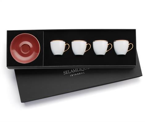 Design of LuxurySELAMLIQUESTCC02584 'lü Fincan Seti  (Bordo) | designofluxury.com.tr 4 'lü Fincan Seti  (Gül Kurusu)