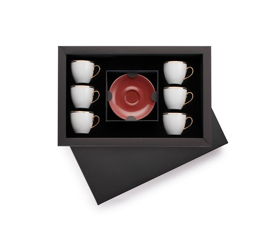 Design of LuxurySELAMLIQUESTCC02596 'lı Fincan Seti (Bordo) | designofluxury.com.tr 6 'lı Fincan Seti (Bordo)