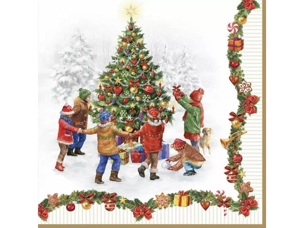 Design of LuxuryEASY LİFE0414 RNDAEasy Life Christmas Round Dance 20li Moda Kağıdı 33x33 Christmas Round Dance