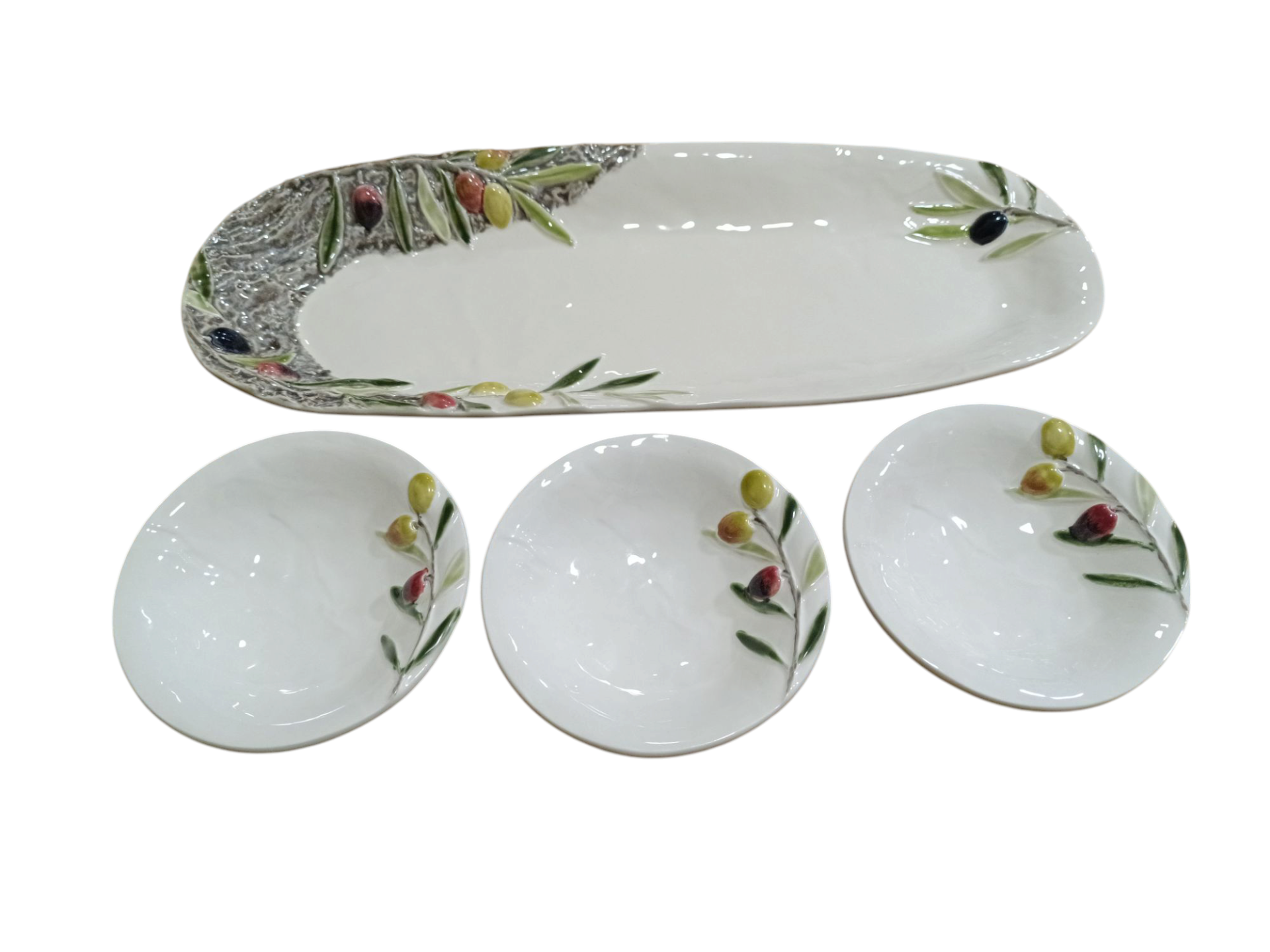 Design of LuxuryBORDALLO65031948Set Platter + 3 Bowls