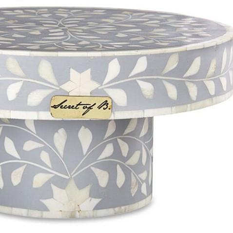 Design of LuxuryTHE SECRETS4163THE SECRETS Grey floral pattern mother-of-pearl inlay cake stand